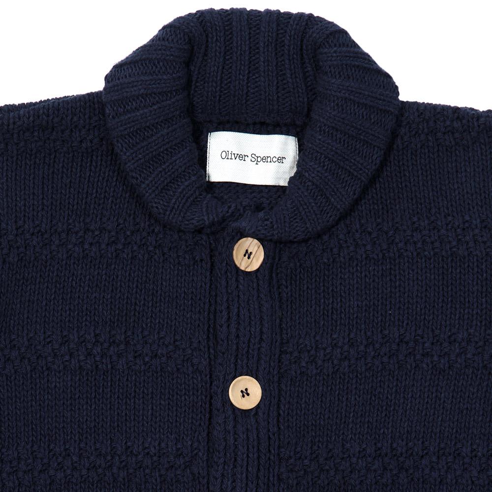 Oliver Spencer Moss Stripe Cardigan Navy | END.