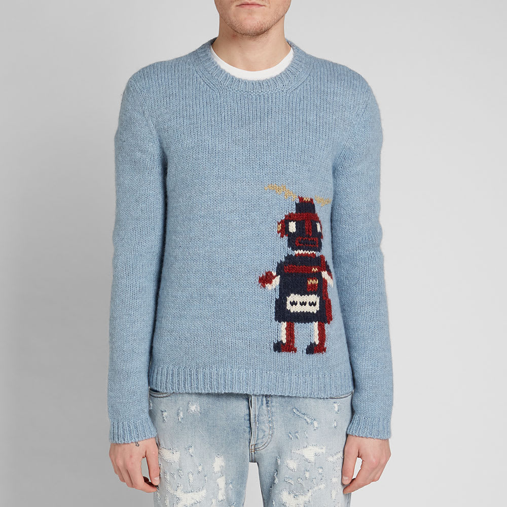 saint laurent robot sweater