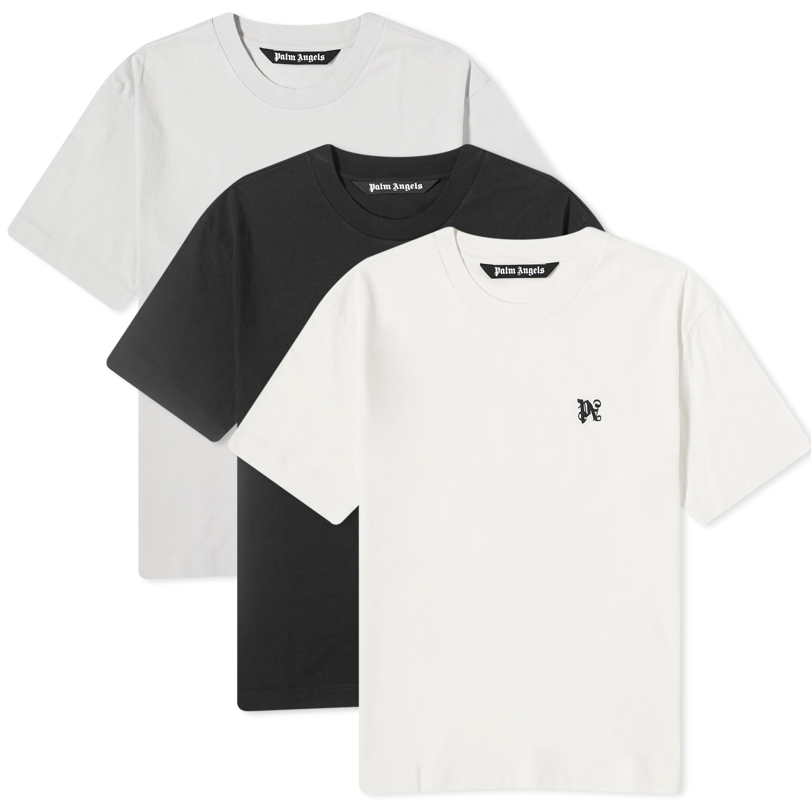 Palm Angels T-shirt in jersey nera con logo PMAA10BF25JER0011003 main image 1