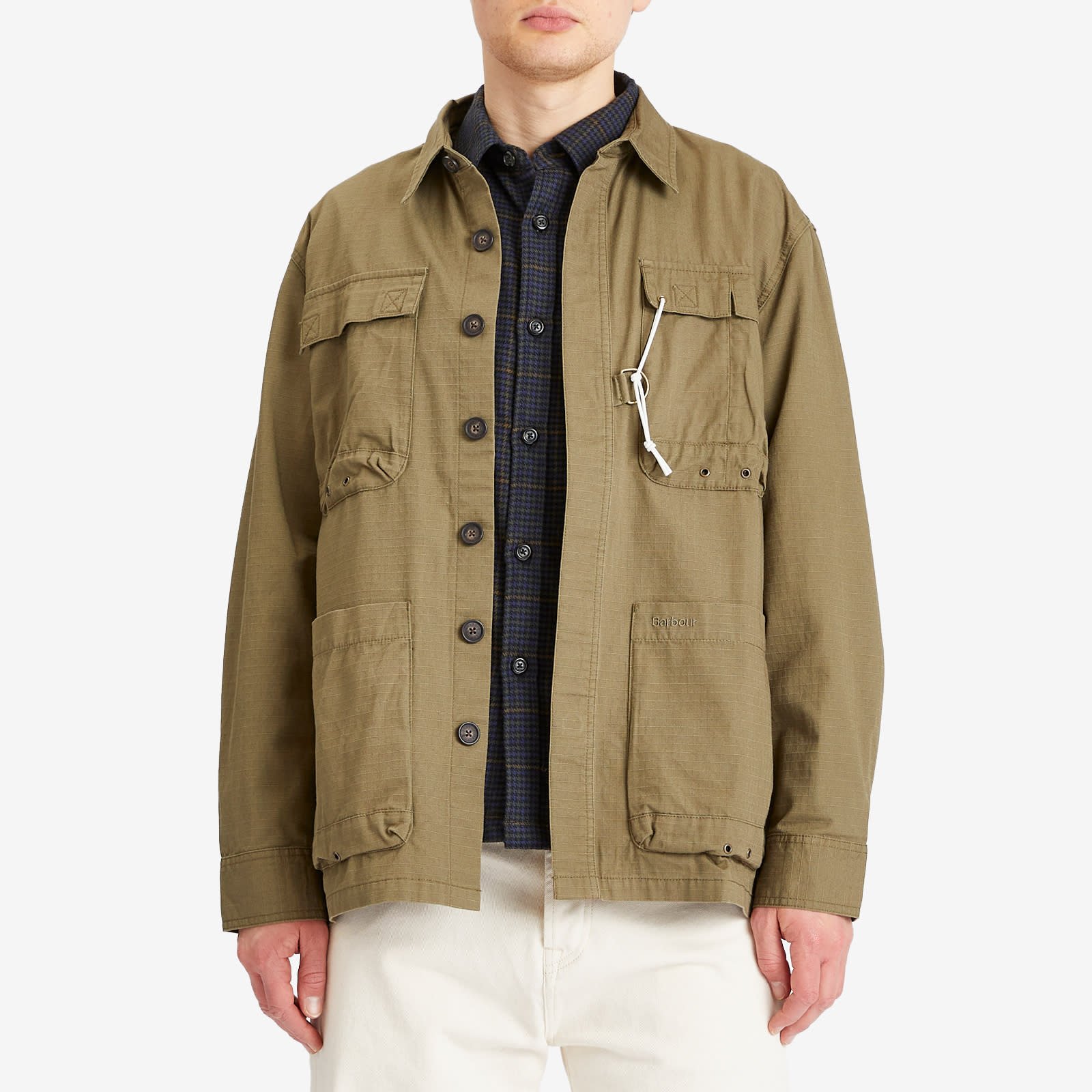 Tシャツ・カットソー Barbour WESTMORLAND RIPSTOP OVERSHIRT (MOS0420 MOS OL39) Barbour - Westmorland Ripstop Overshirt - Burnt Olive – City