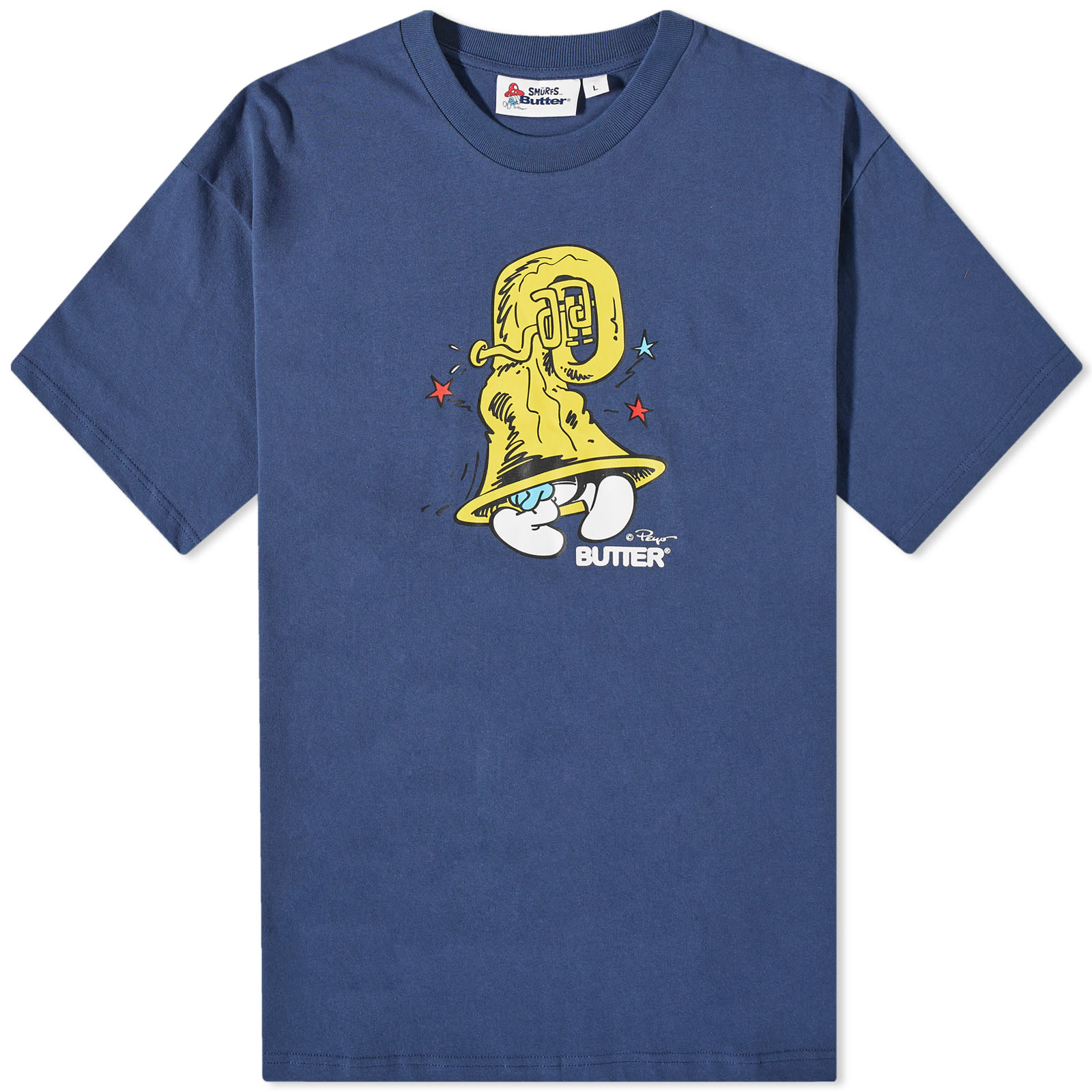 Butter Goods x The Smurfs Harmony T-Shirt Denim | END. (SG)
