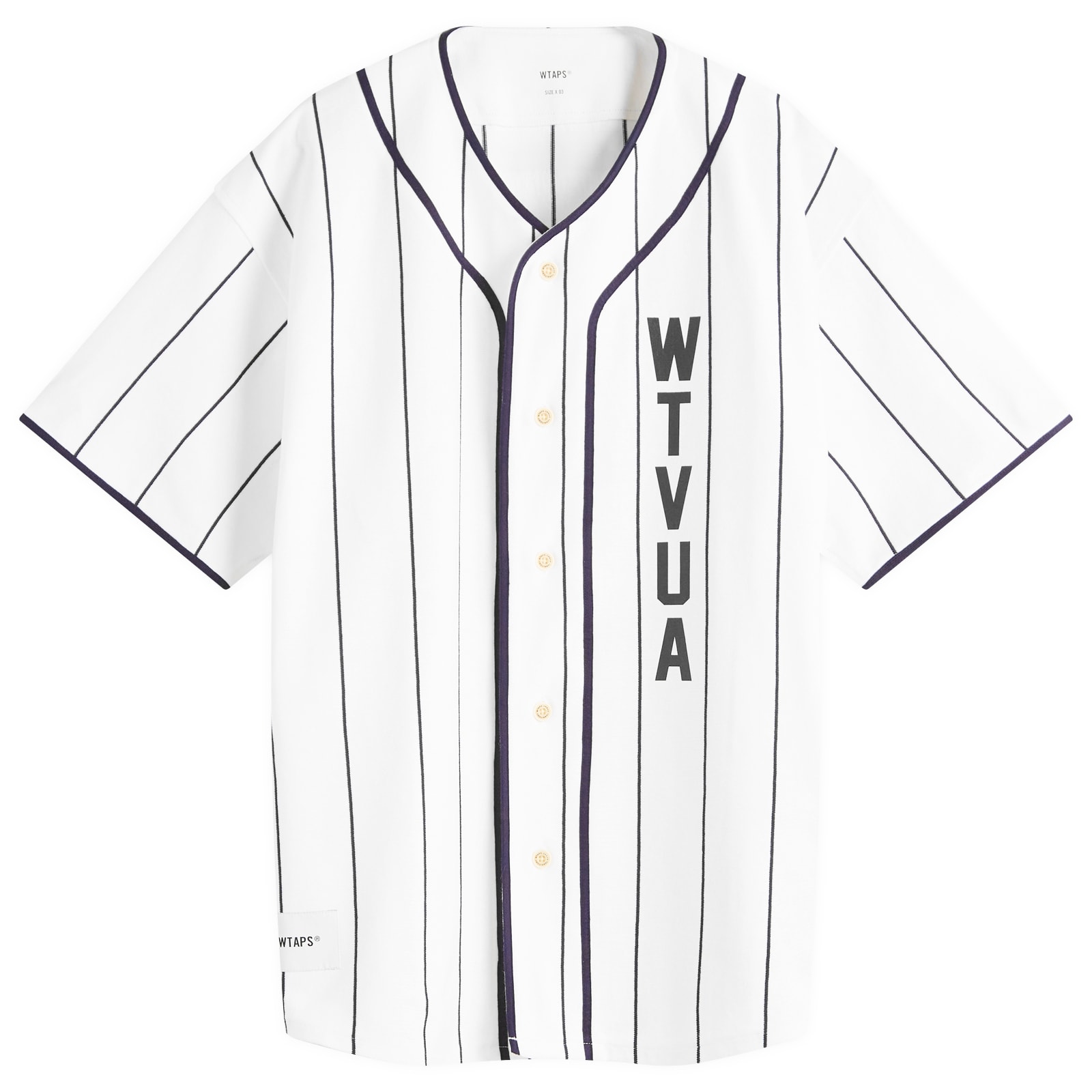 WTAPS Stripe Baseball Shirt White | END. (US)