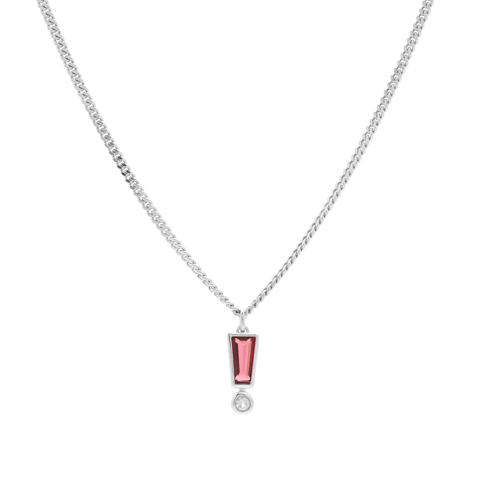 Miansai Men’s Exclamation Point Pendant Necklace Garnet/White
