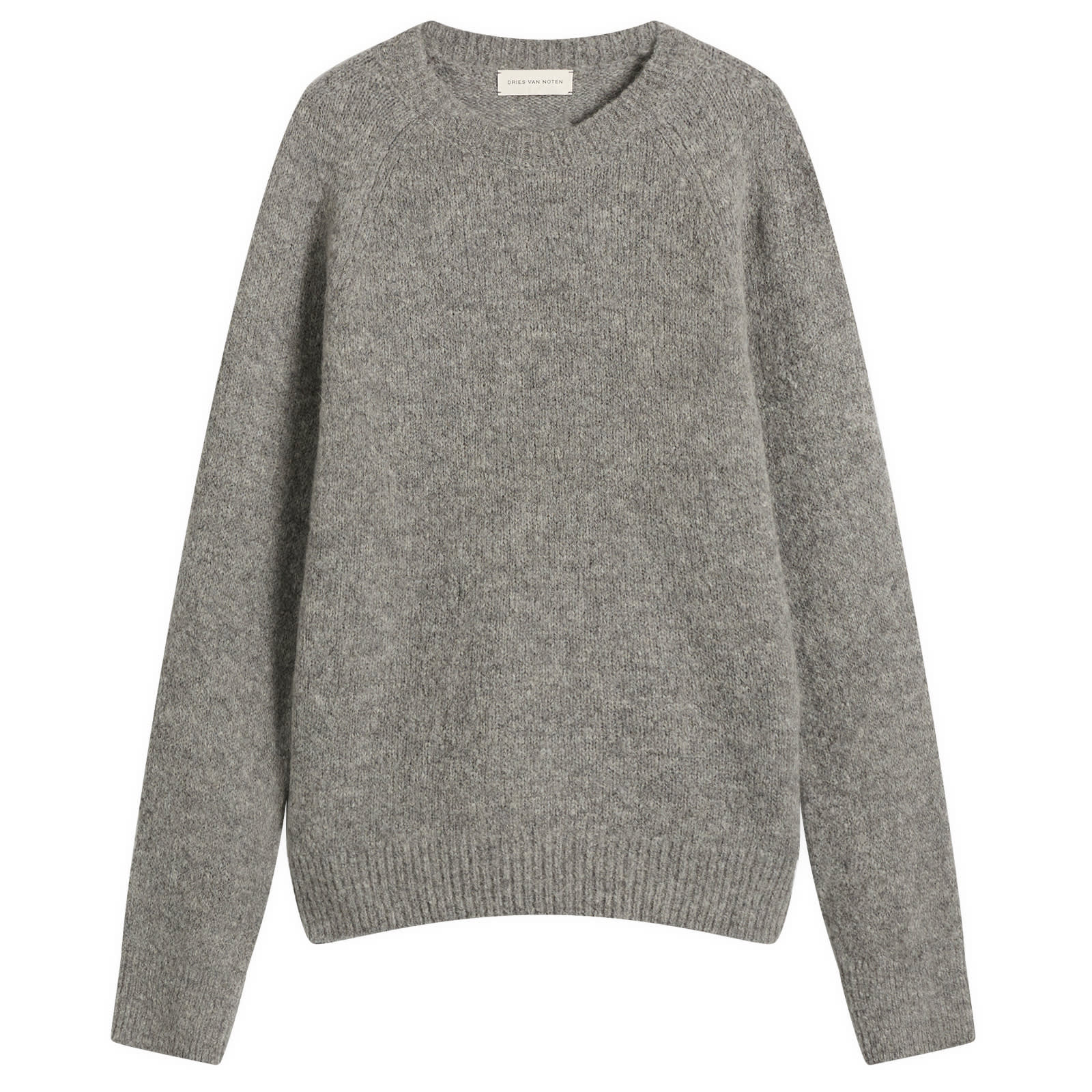 Dries Van Noten Men’s Alpaca Wool Jumper Mid Grey