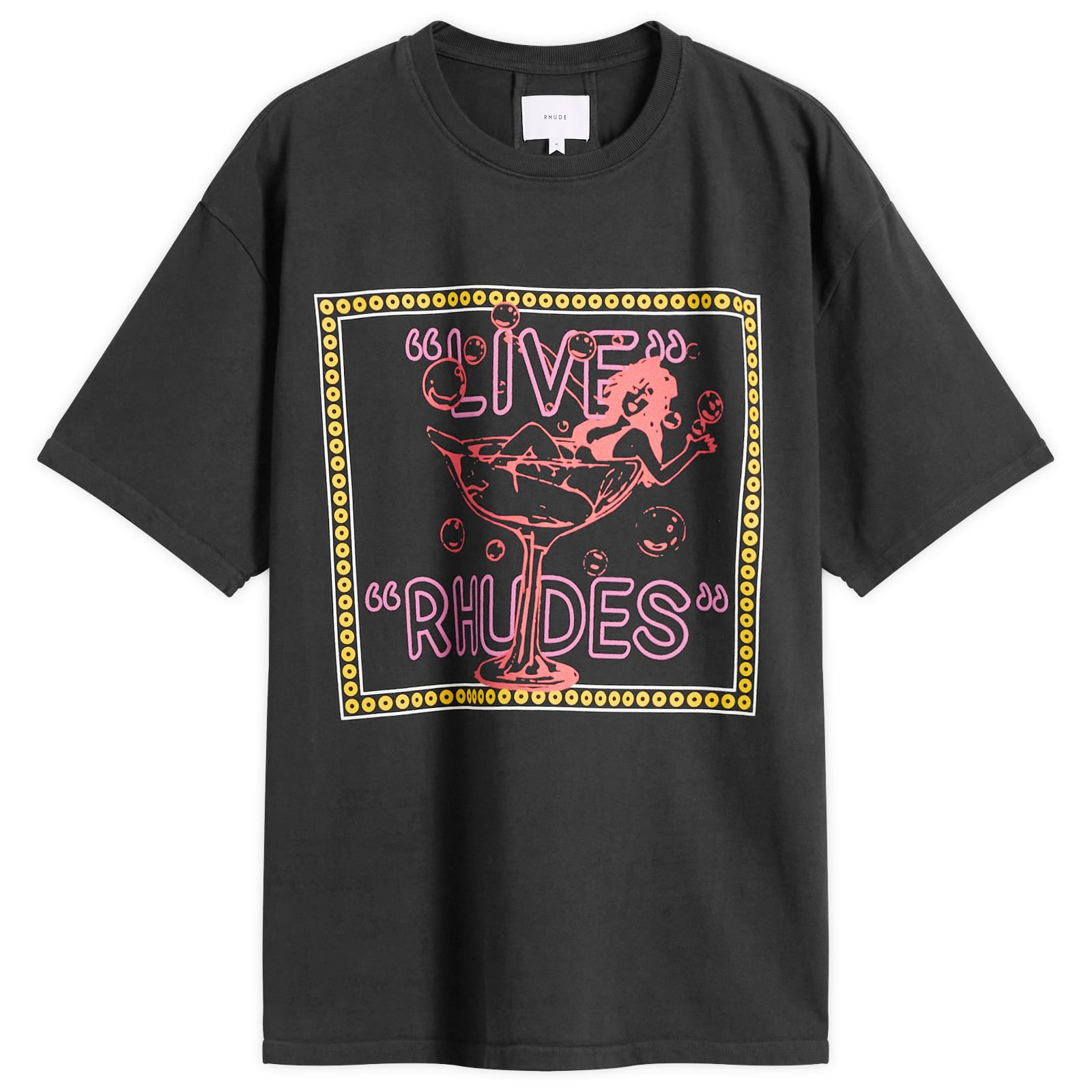 Rhude Men’s Live Rhude Men’ss T-Shirt Vintage Black