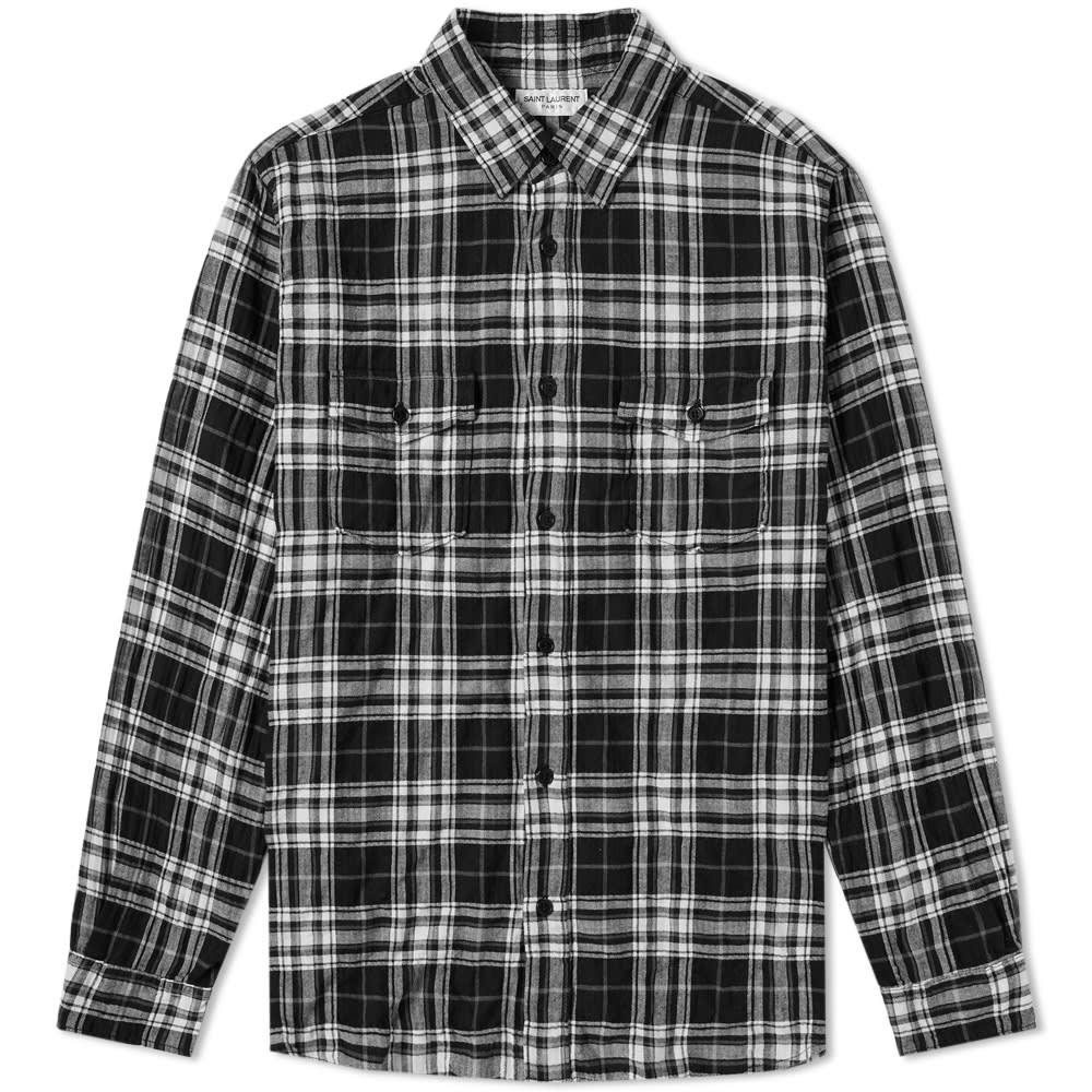 Saint laurent check shirt clearance