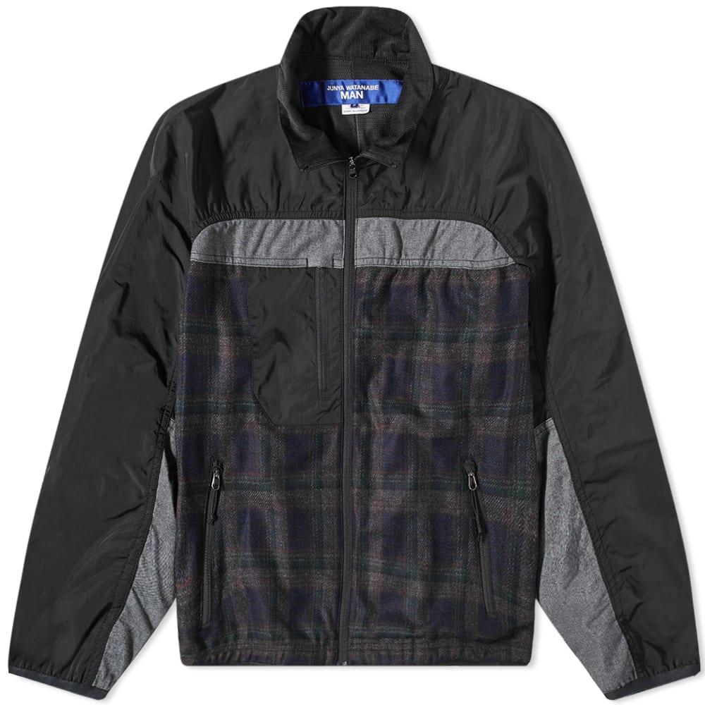 Junya Watanabe MAN Wool Check Track Jacket Black, Navy & Grey END.
