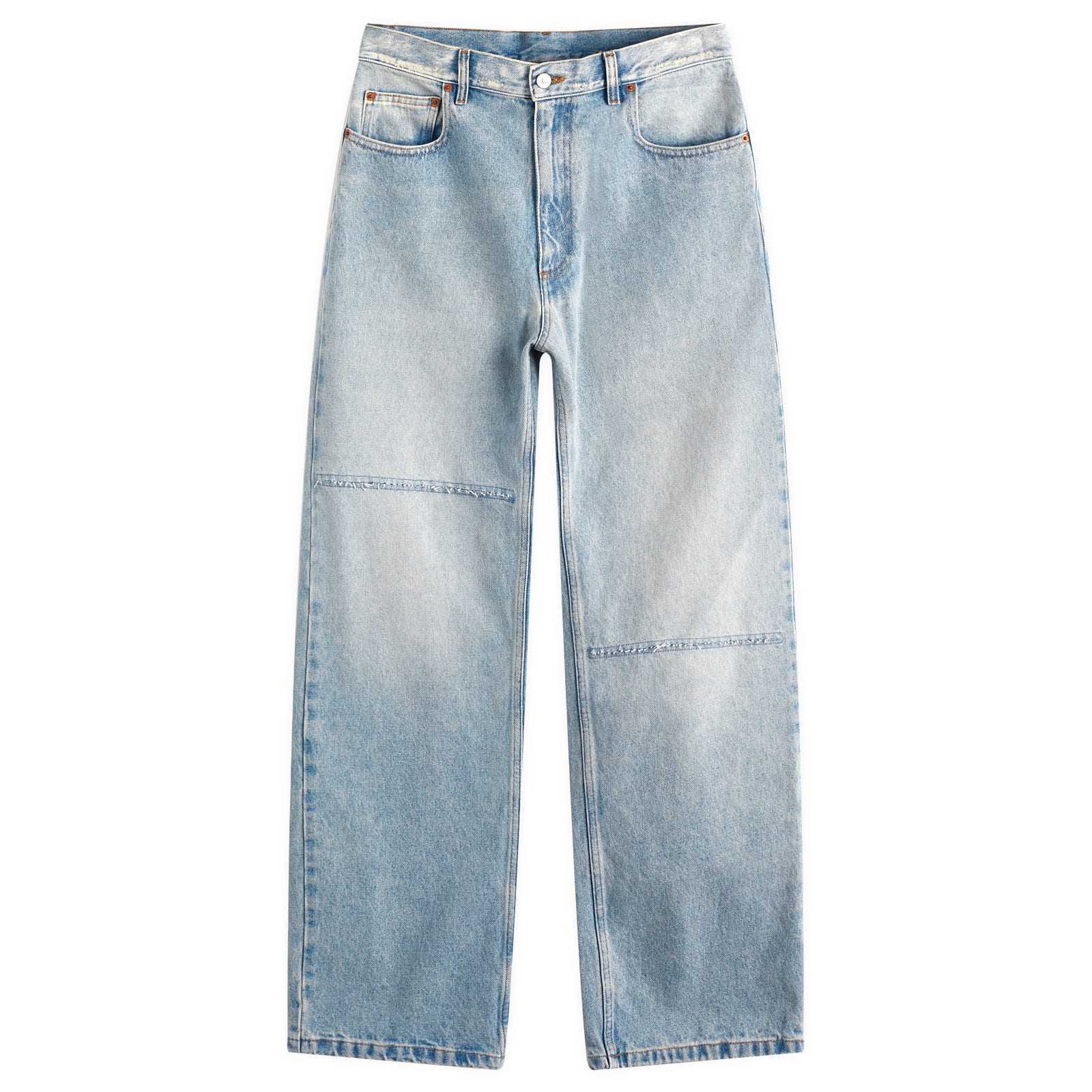 【関税＆送料込み】Maison Margiela Light Blue Denim Jeans Maison Margiela Light Blue Denim Distressed Straight Leg