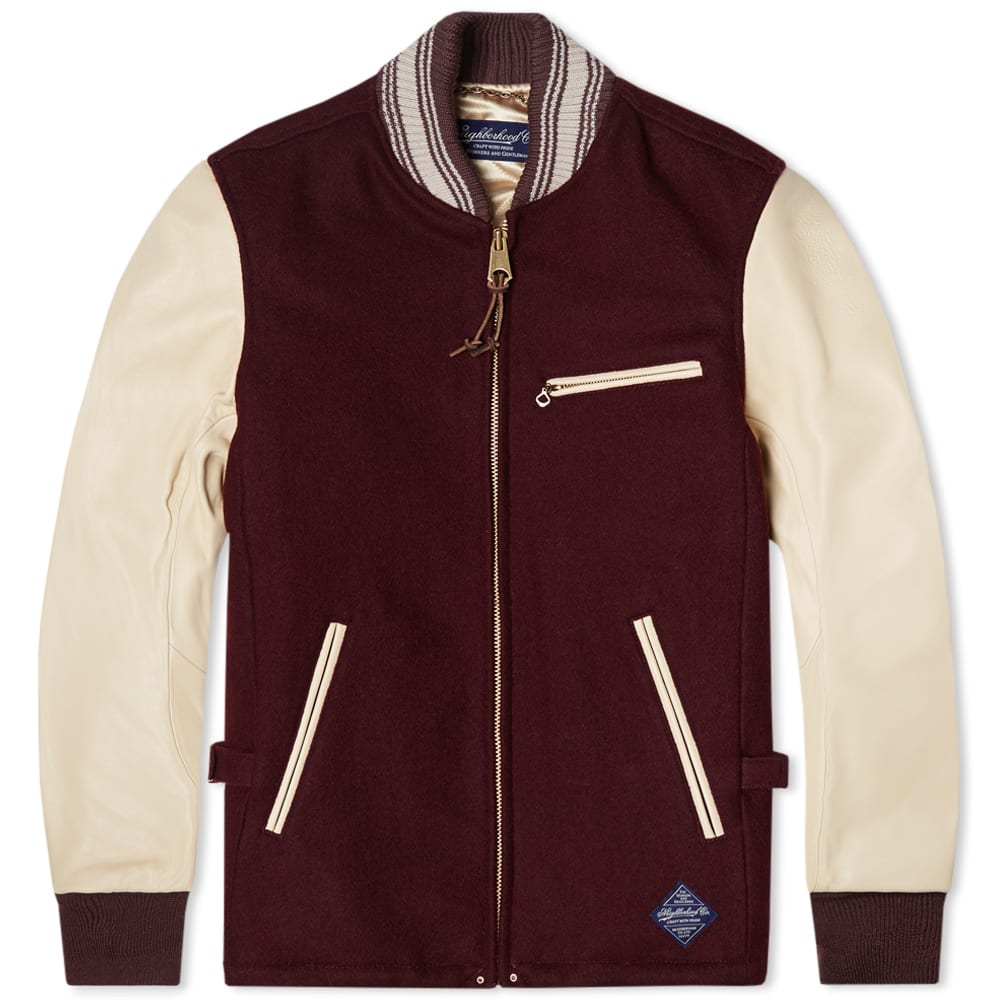 Neighborhood Varsity Jacket Burgundy END.