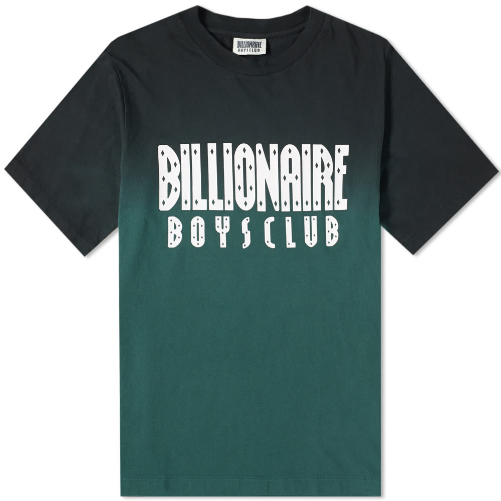 Dip dyed to achieve an ombré aesthetic this season, this green and black cotton tee from Billionaire Boys Club is stamped with stylised logo branding at the chest. Trimmed with a ribbed crew neckline, this short sleeved style is completed with an astronaut-decorated woven tab at the sleeve.
 
 100% Cotton
 Dip Dyed
 Ribbed Crewneck
 Printed Branding
 Woven Brand Tab