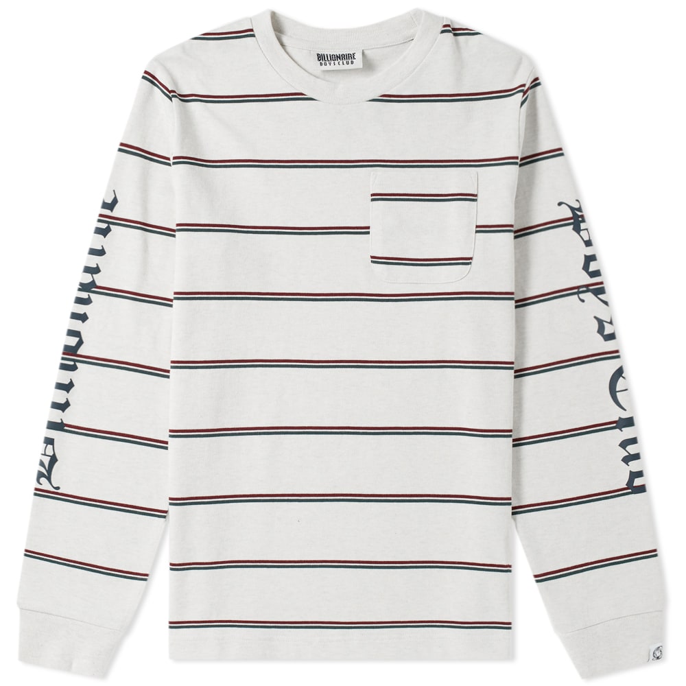 Billionaire Boys Club Long Sleeve Striped Pocket Tee White Marl | END. (UK)