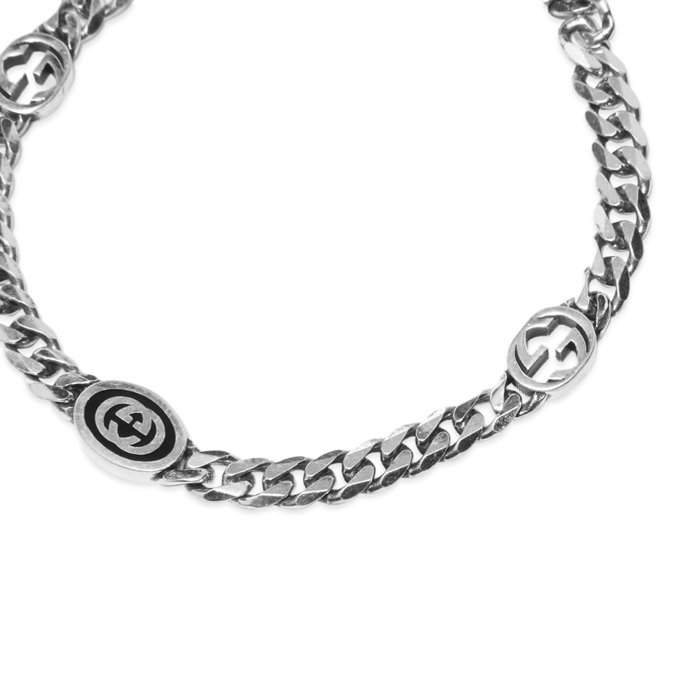 Gucci Interlocking G Enamel Bracelet Sterling Silver END. (US)