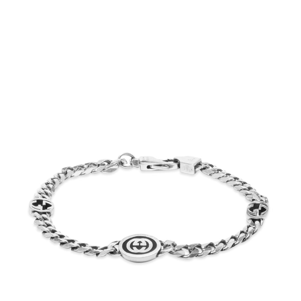 Gucci Interlocking G Enamel Bracelet Sterling Silver END. (US)