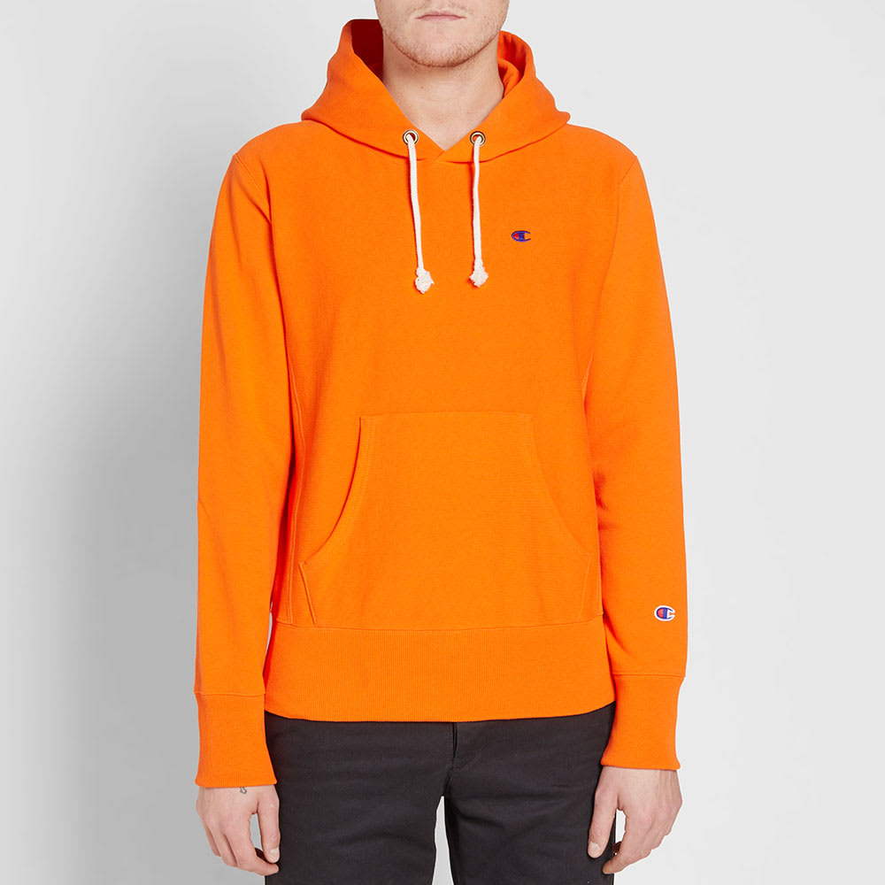 Neon orange champion hoodie clearance