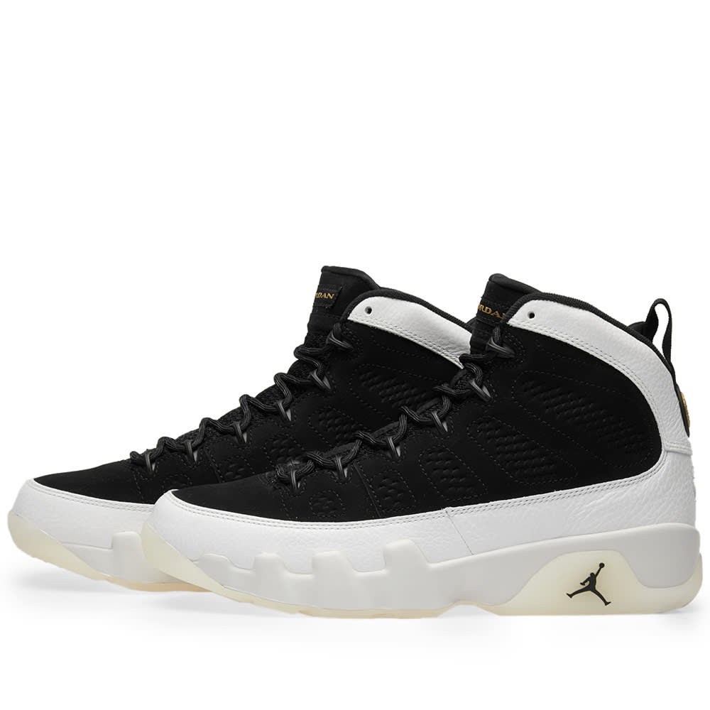 jordan retro 9 white and gold