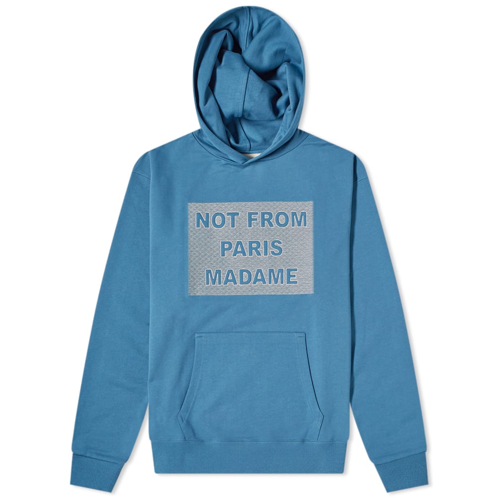 Drôle de Monsieur Embroidered Not From Paris Madame Hoody Navy | END.