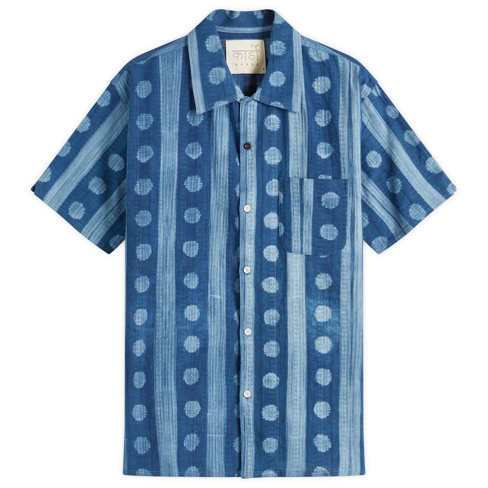 Kardo Men’s Chintan Shibori Dye Vacation Shirt Blue