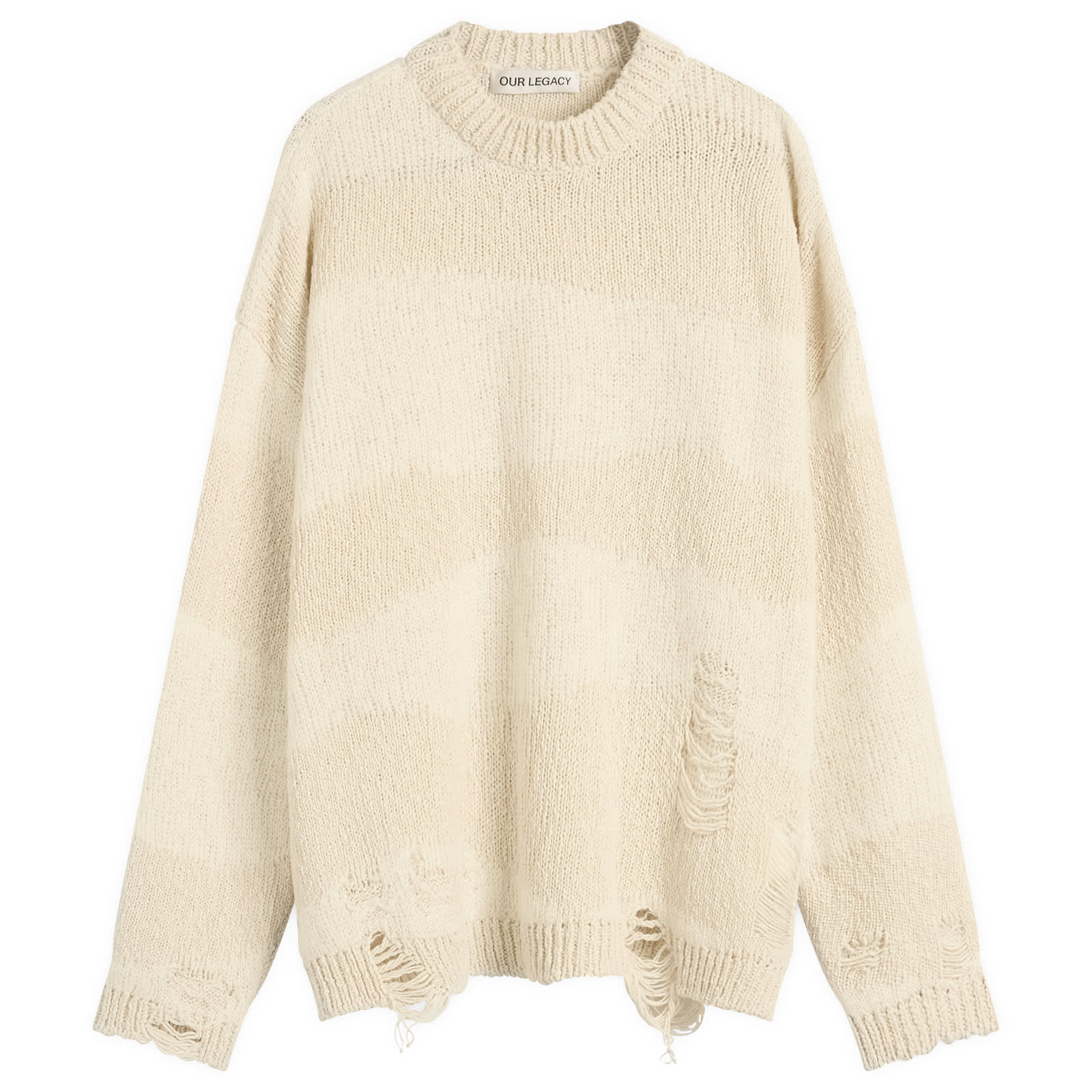 Our Legacy Men’s Popover Roundneck White Destructive Wave