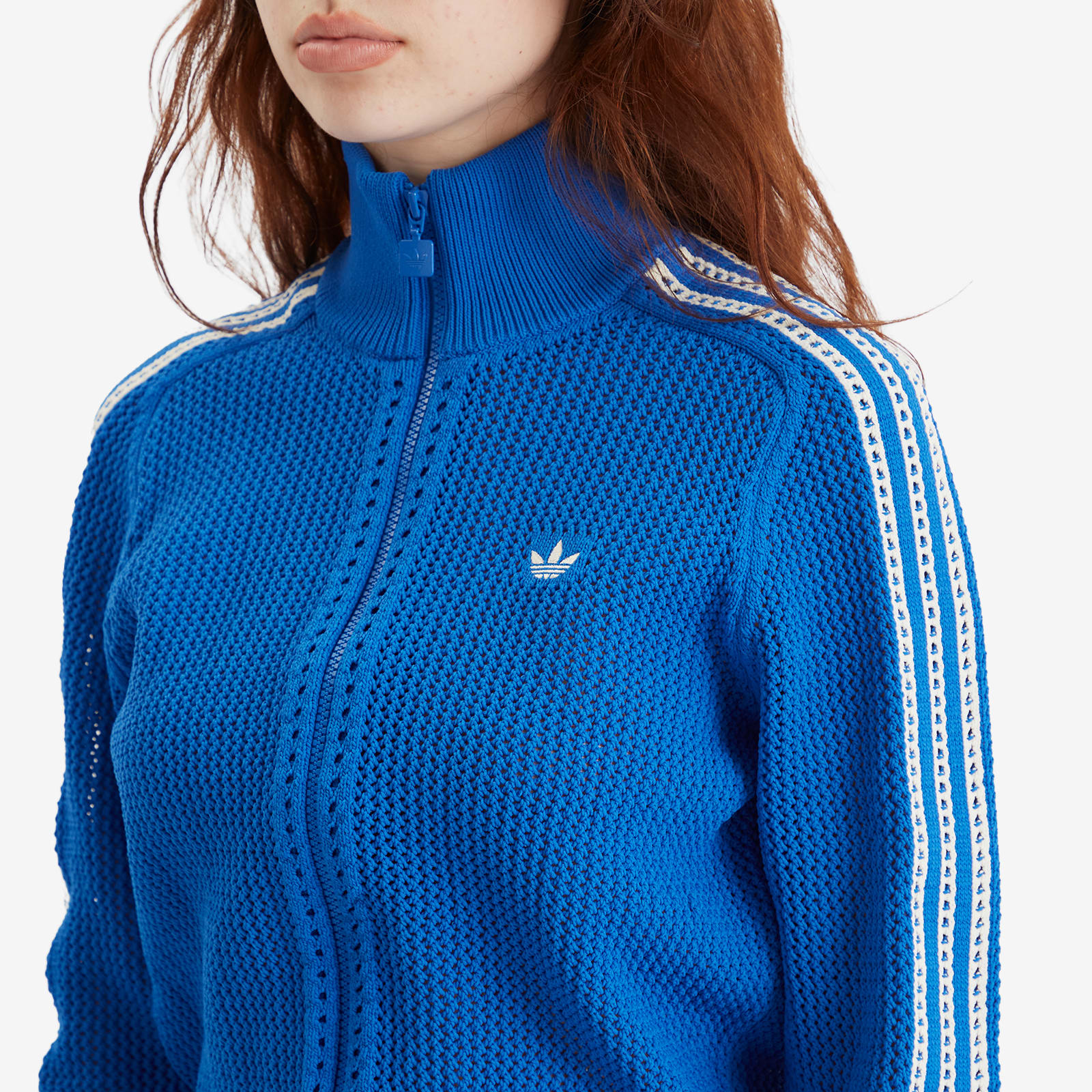 Adidas Women's Originals Premium Crochet Track Top Blue | JN3619