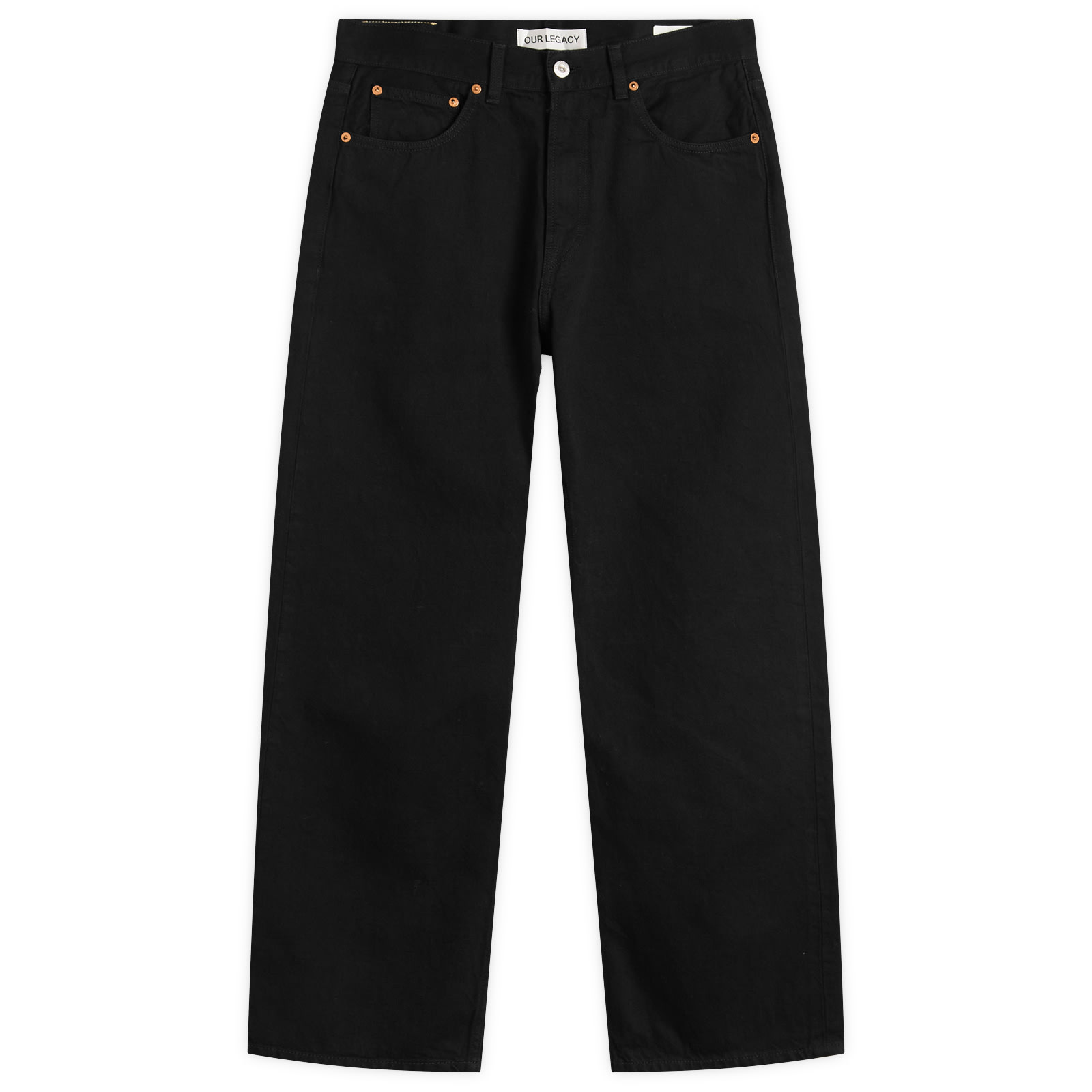 Our Legacy Men's Black Selvedge Third Cut Straight-Leg Jeans 34"