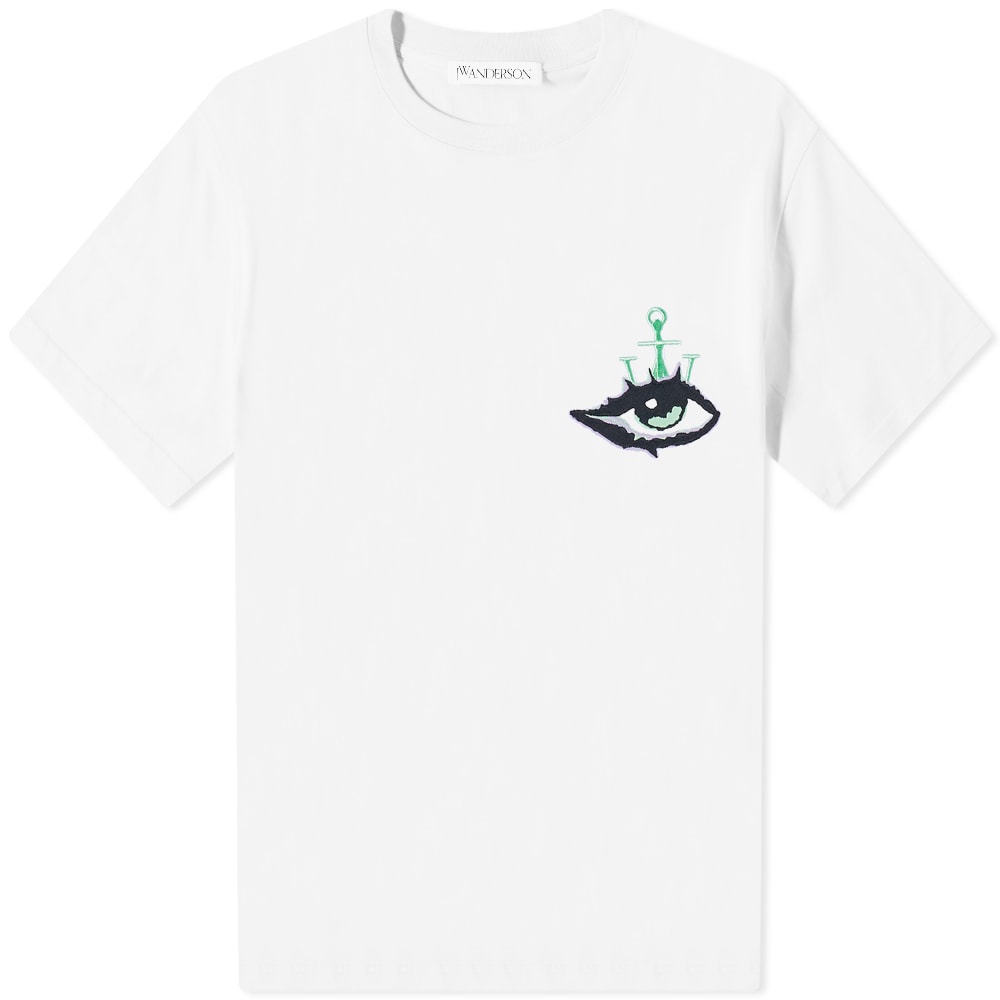 JW Anderson Eye Embroidered Logo T-Shirt White | END. (US)