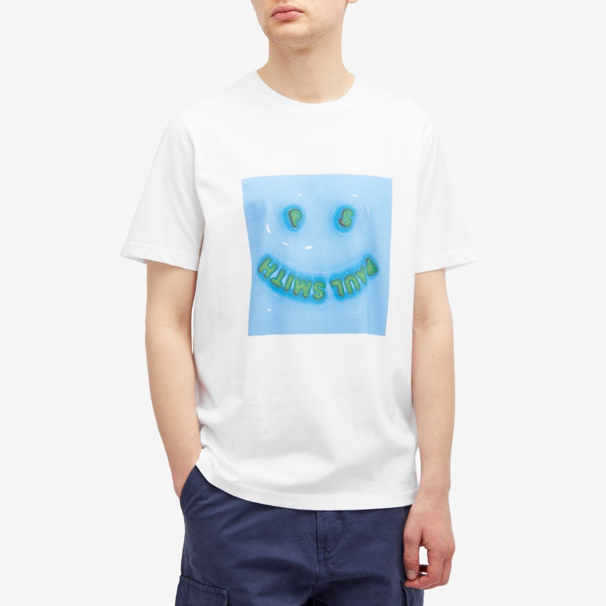 Paul Smith Men's Blow Up Happy T-Shirt White - Curated Menswear