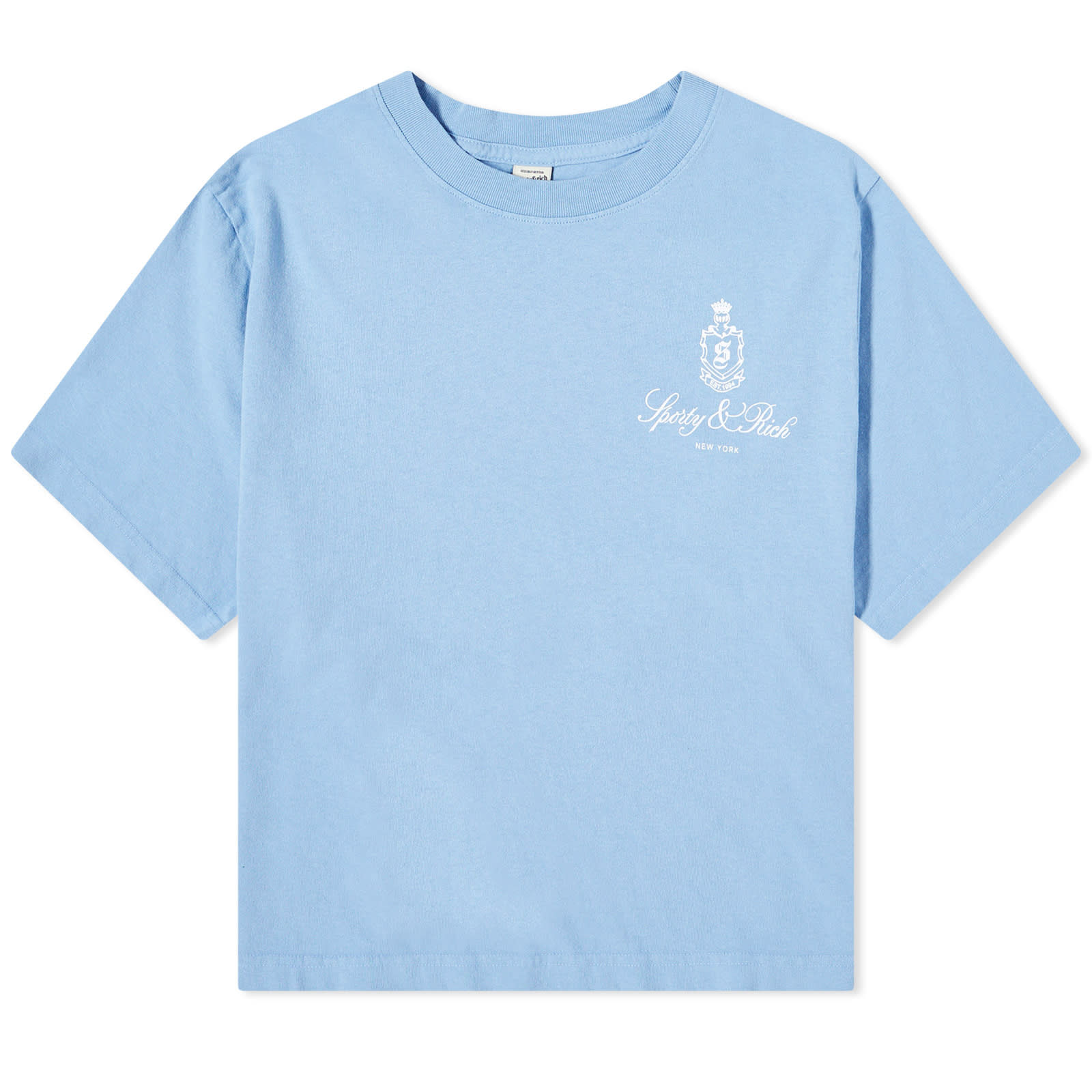 Tシャツ・カットソー Sporty & Rich Women's Vendome Crop T-shirt Blue TS832SK SPORTY & RICH Vendome Resort printed cotton-jersey T-shirt