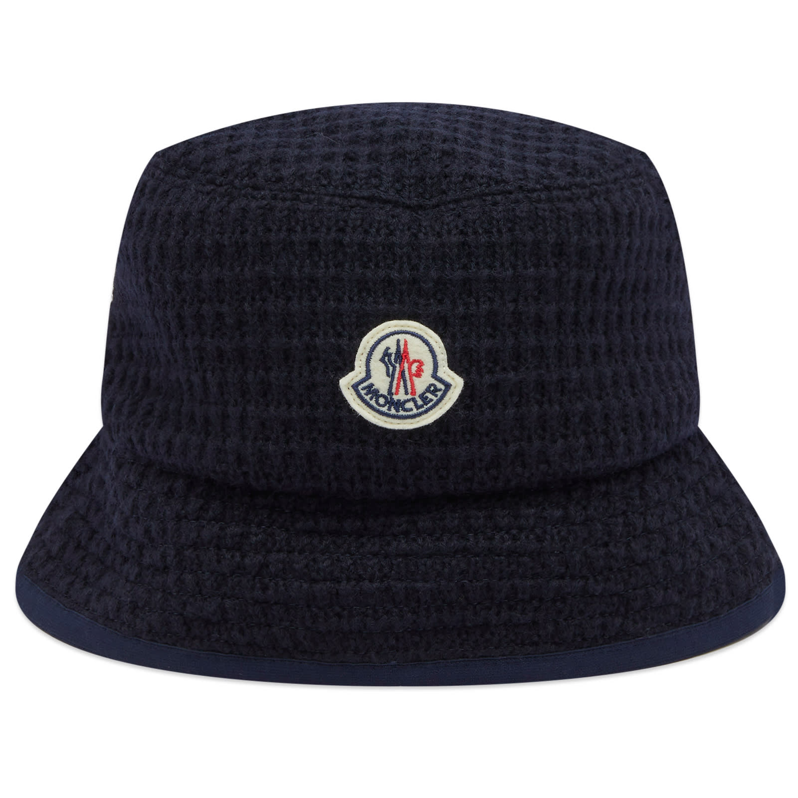 Moncler Men's Navy Waffle Knit Bucket Hat Medium