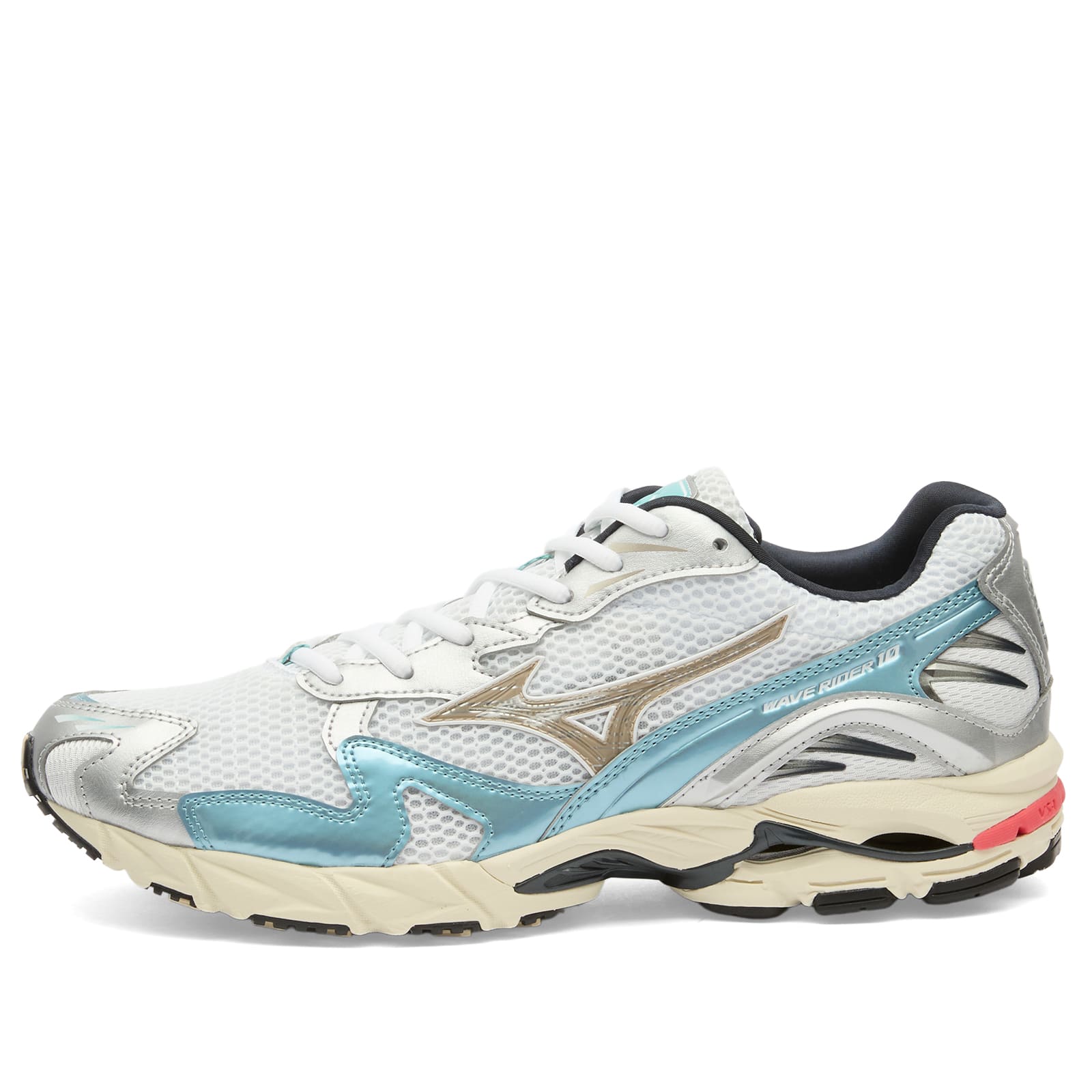 Mizuno WAVE RIDER 10 "SPORT" Sneaker White/Vintage Khaki/Reef Waters - D1GA2431-15