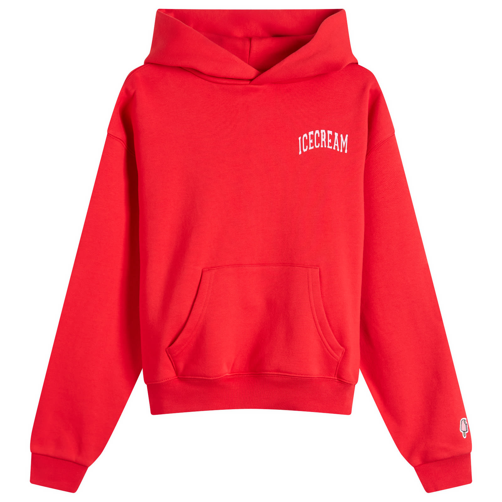 Icecream Women's Red College Cropped Popover Hoodie