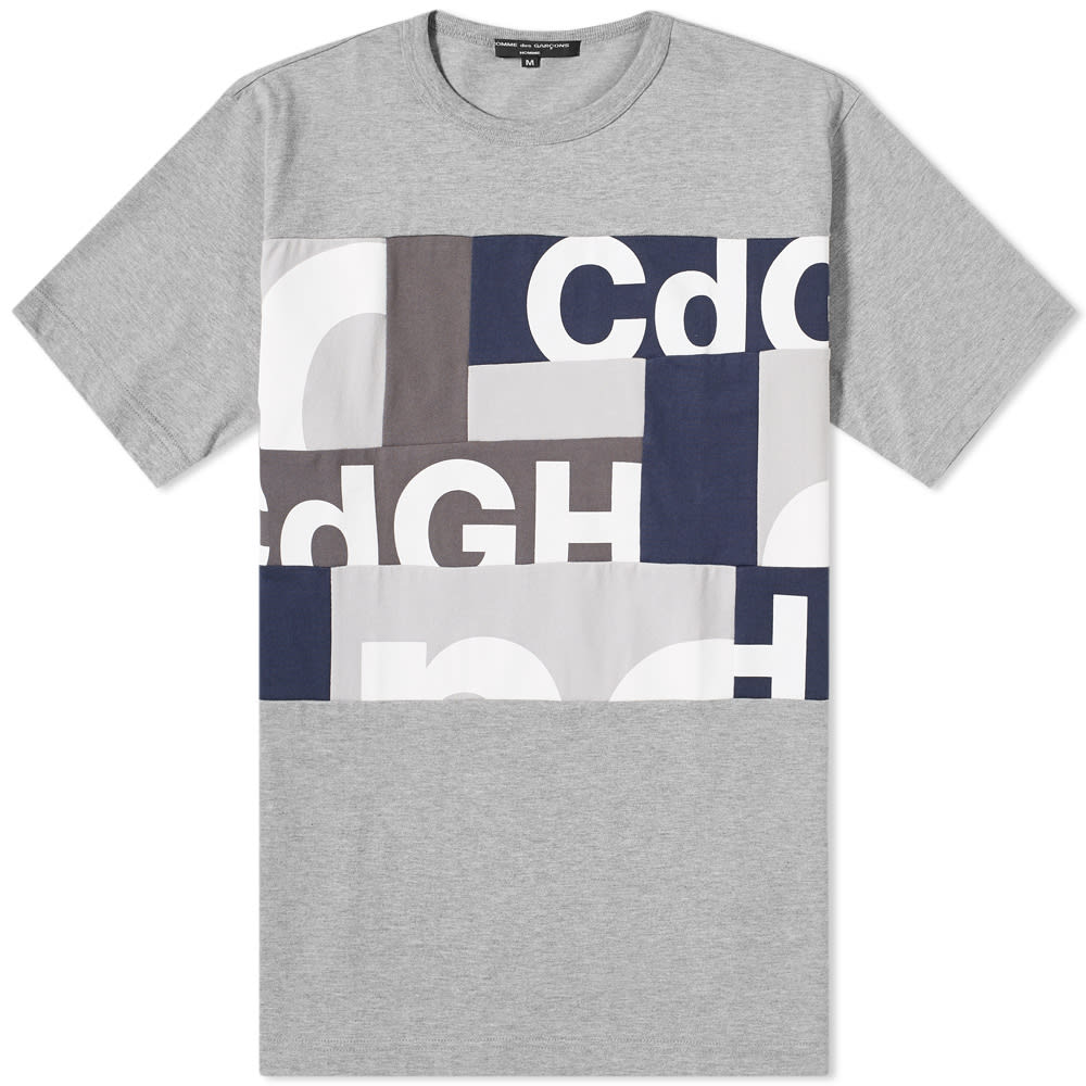 Comme des Garcons Homme CDG Mix Panel Tee Grey & Navy | END. (US)