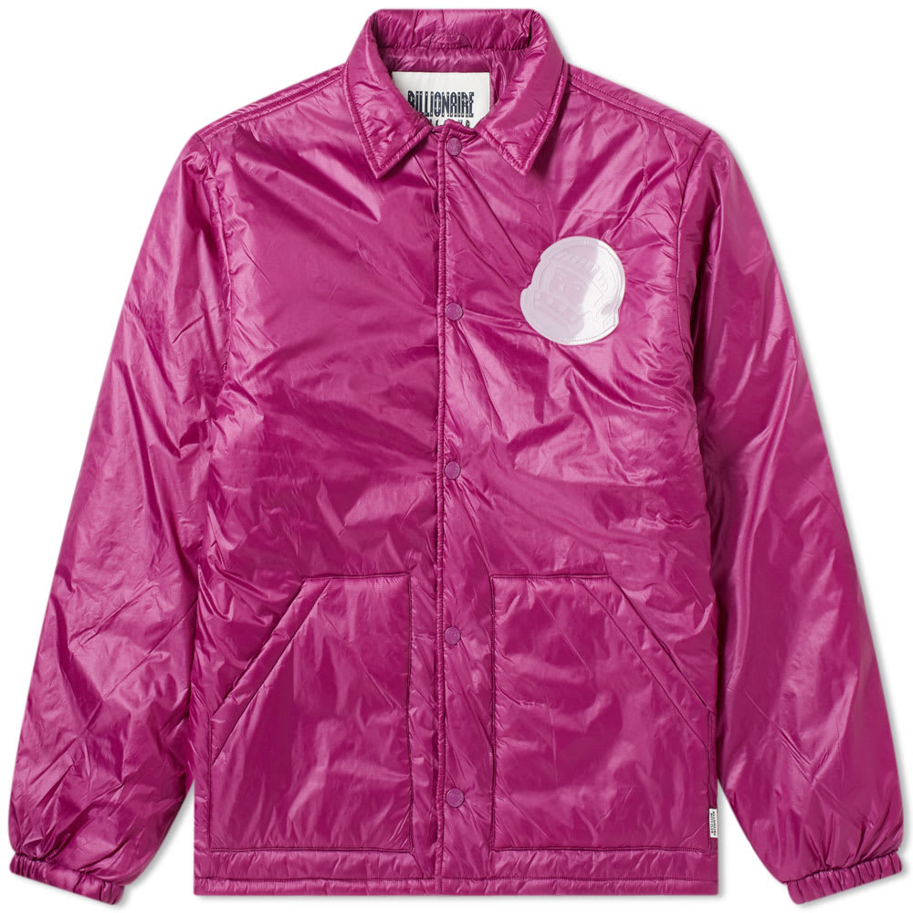 Transforming an American sporting icon with its signature streetwear sensibility, Billionaire Boys Club offers this coaches jacket in vibrant purple. Lightly padded to keep you warm through the winter and beyond, it’s secured with simple press studs and finished with an iconic rubberised astronaut helmet to the chest.100% PolyesterSynthetic FillPress Stud Closure2 Side PocketsRubberised Branding