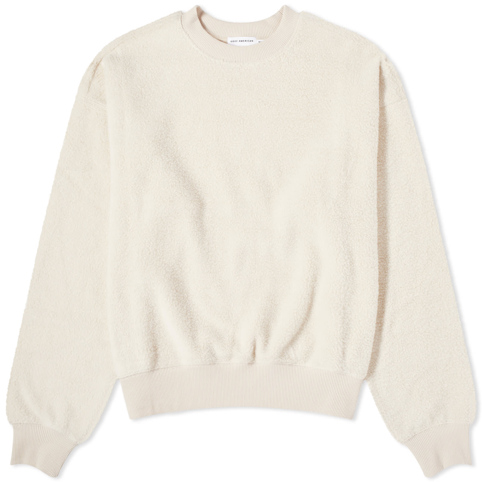 Good American Sherpa Fleece Crew Neck Tusk END.