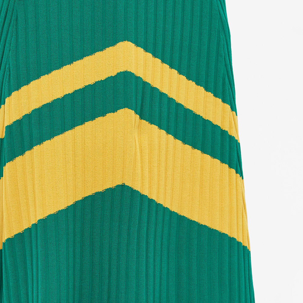 Wales Bonner Star Ribbed Knit Midi Skirt Green & Yellow | END. (ES)