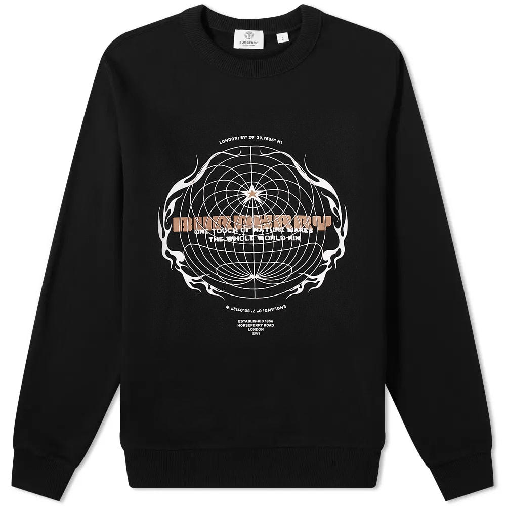 Burberry Taviton Globe Logo Crew Sweat Black END US burberry-taviton-globe-logo-crew-sweat-black-end-us