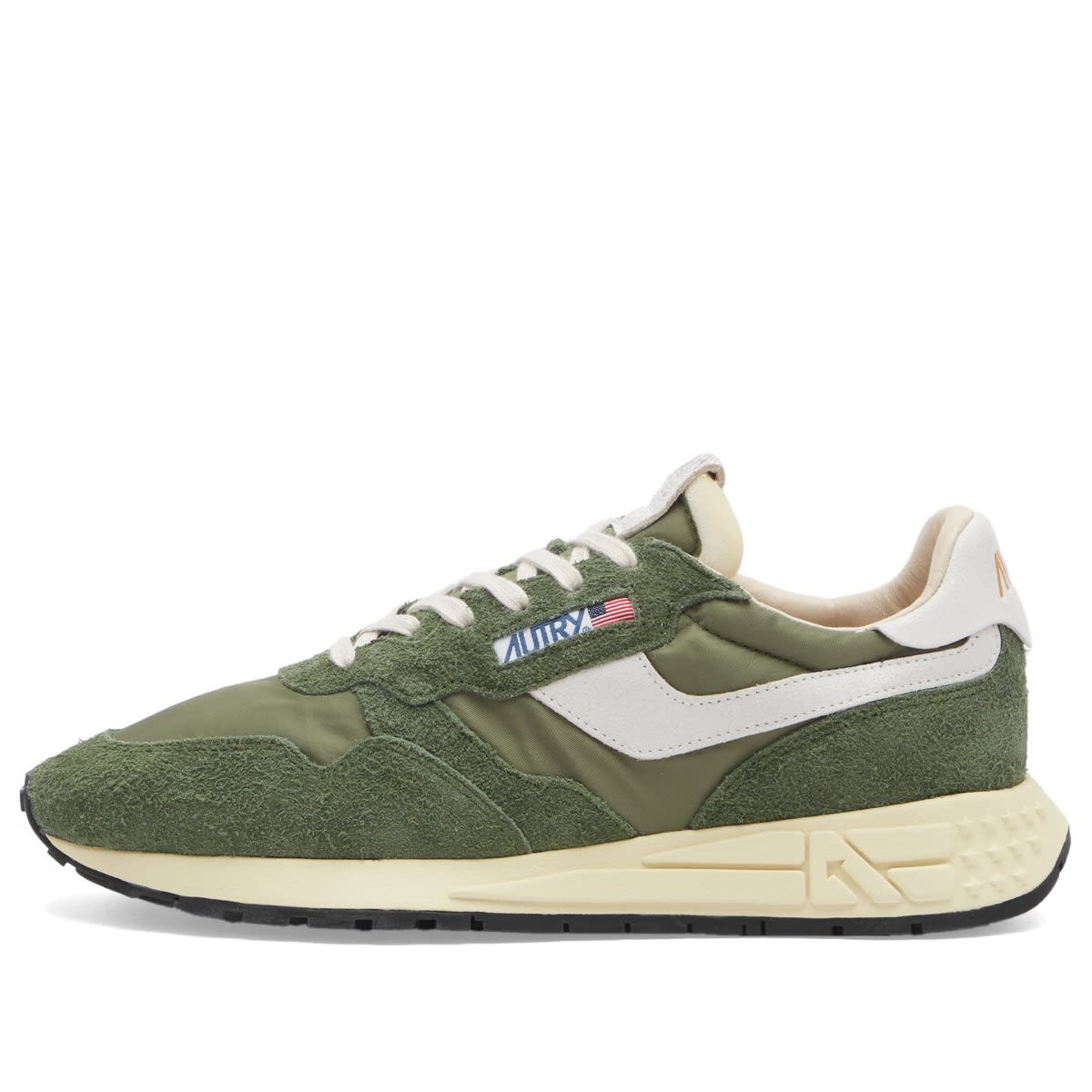 Autry Men's Reelwind Low Sneaker in Crack Wht/Mil - WWLMNC16