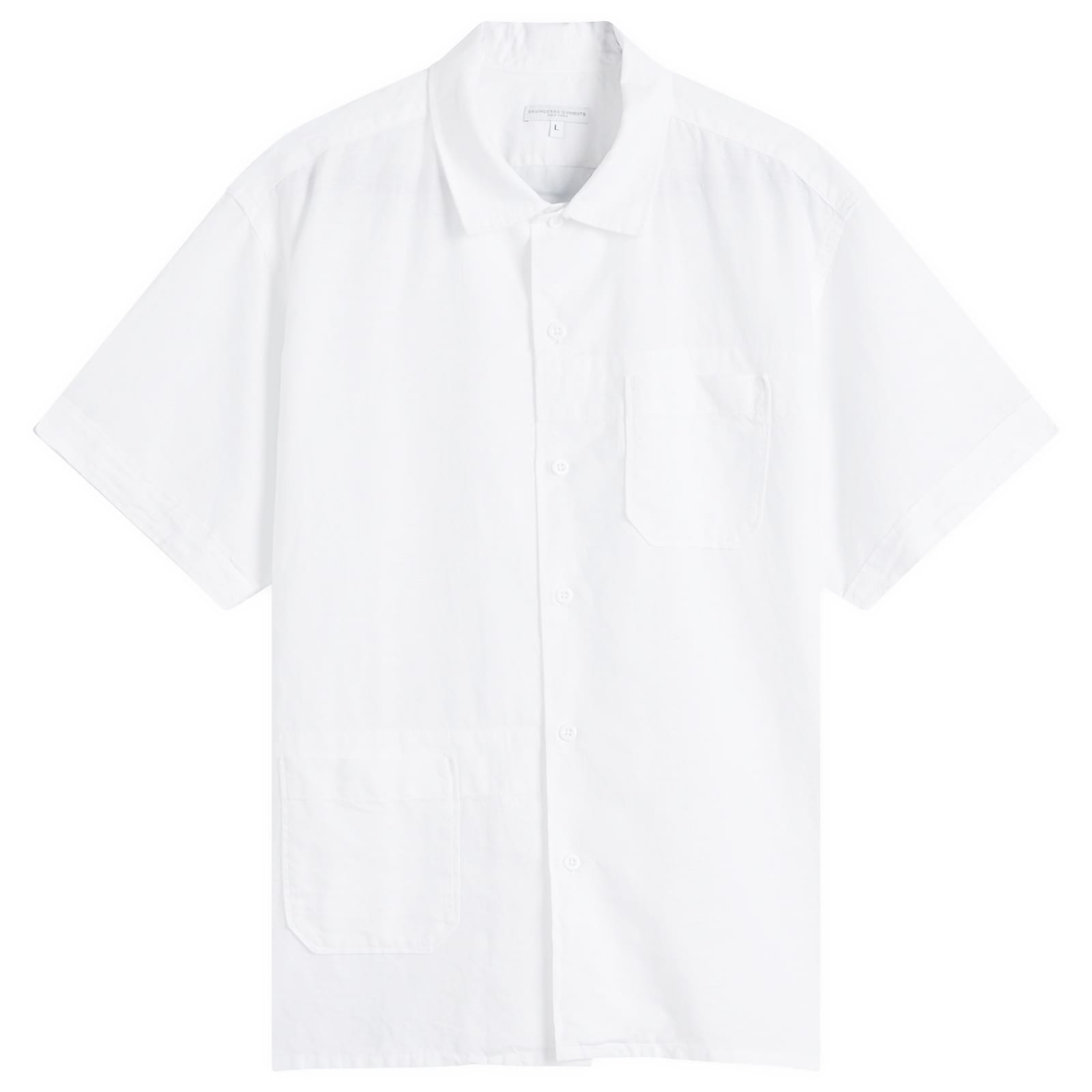 Engineered Garments Men's Camp Shirt White Handkerchief Linen