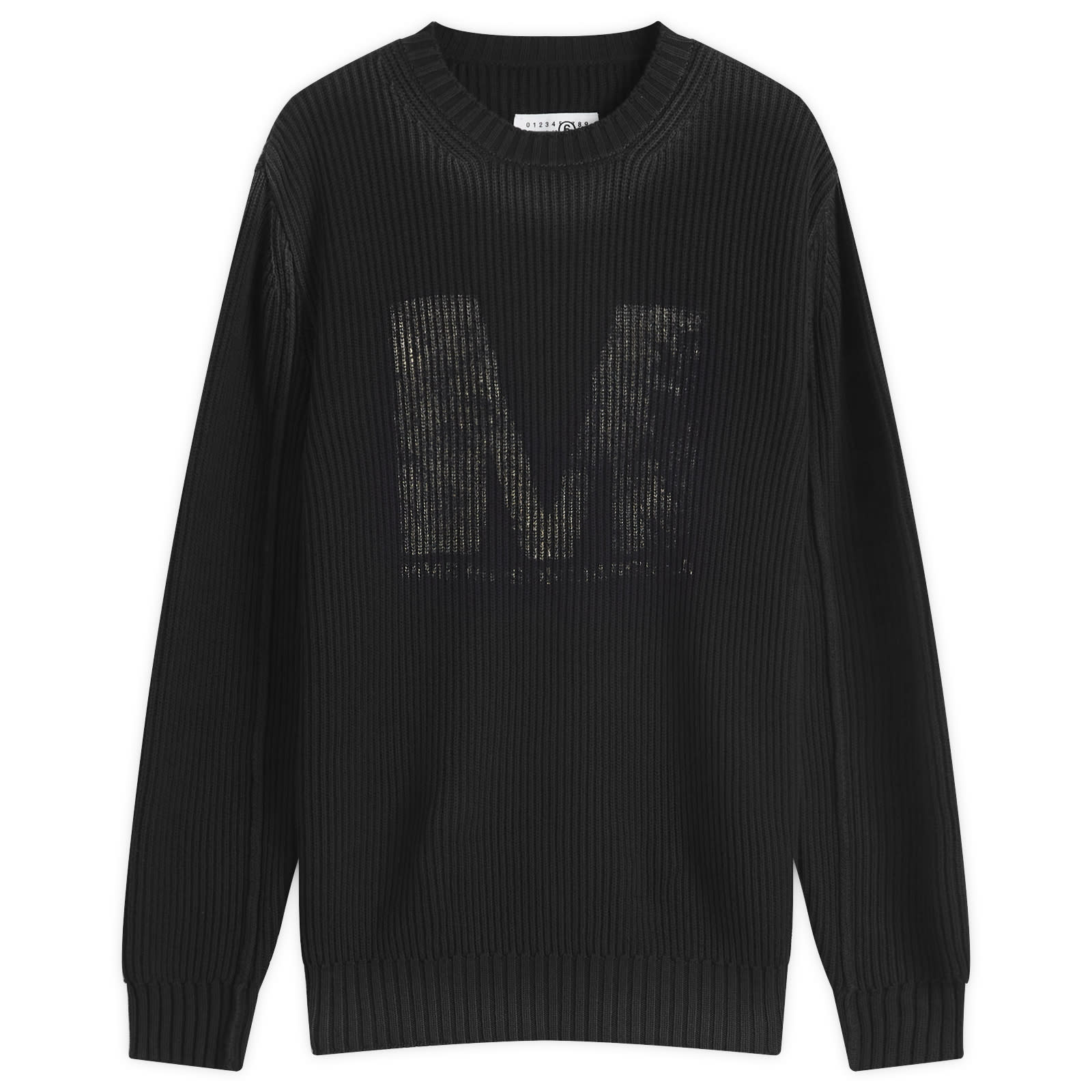 MM6 Maison Margiela M Logo Knitted Jumper Black & Black