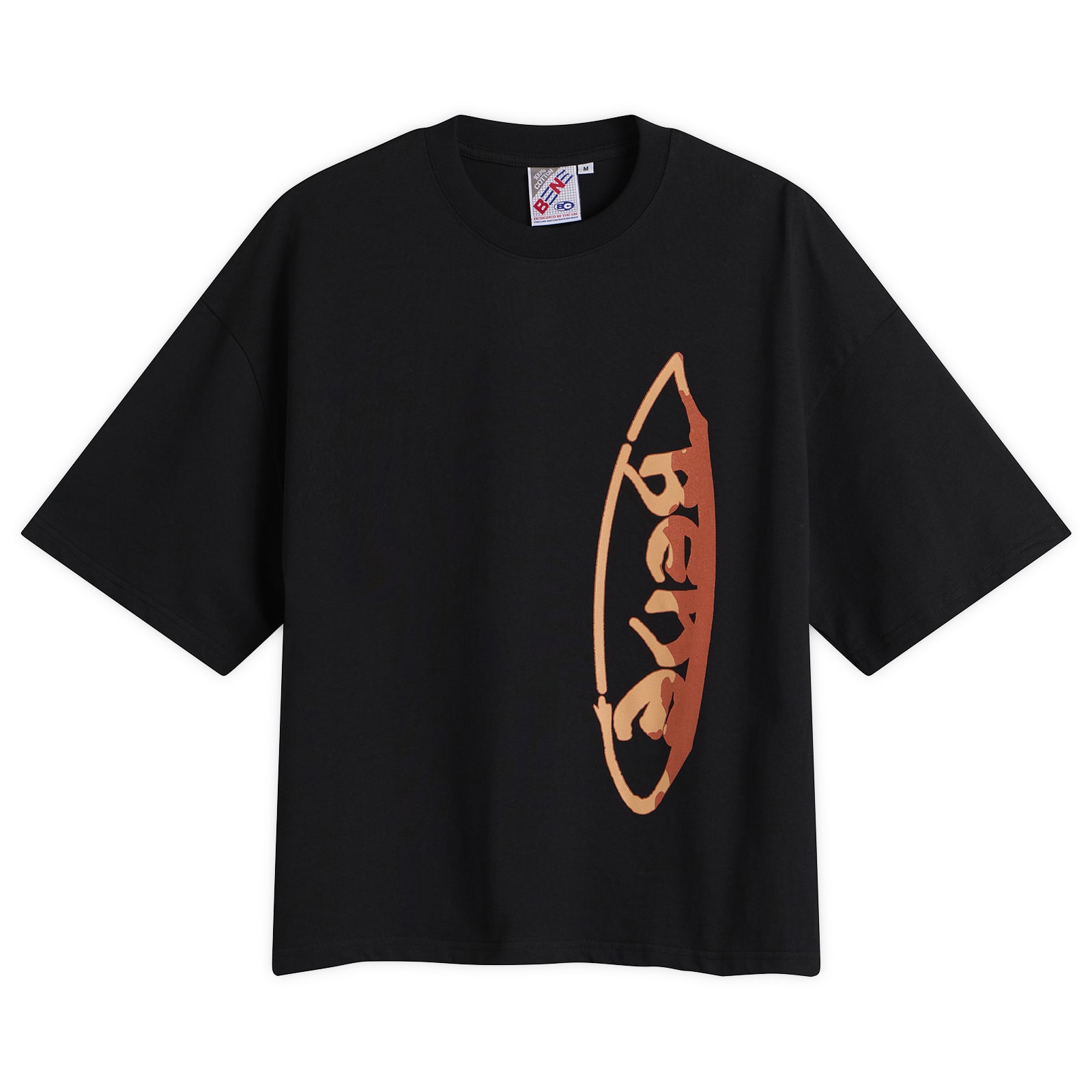 Bene Culture — Bene Culture Men's Hindi Surf T-Shirt in Black, Size Small