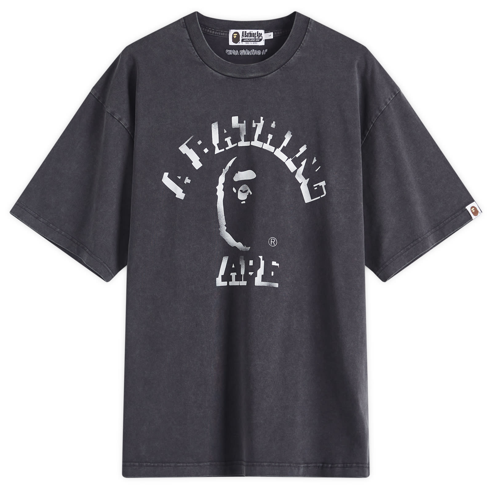A BATHING APE｜ (Garment Dye Spray Print Tee (001CSL3013 A Bathing Ape Garment Dye Spray Print College Relaxed Tee