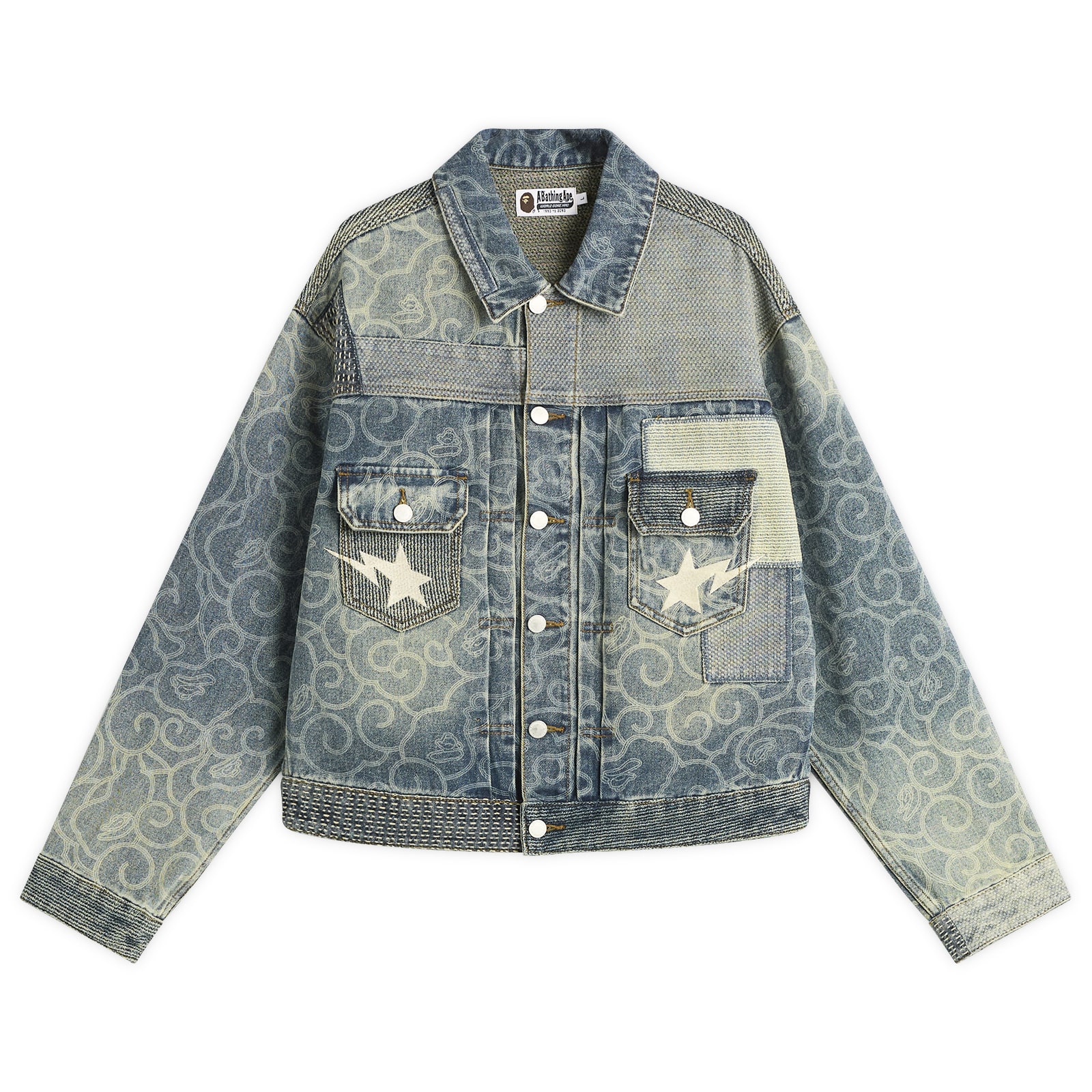 Sky High Farm Workwear Denim Chore Coat, Navy - Curated Menswear
