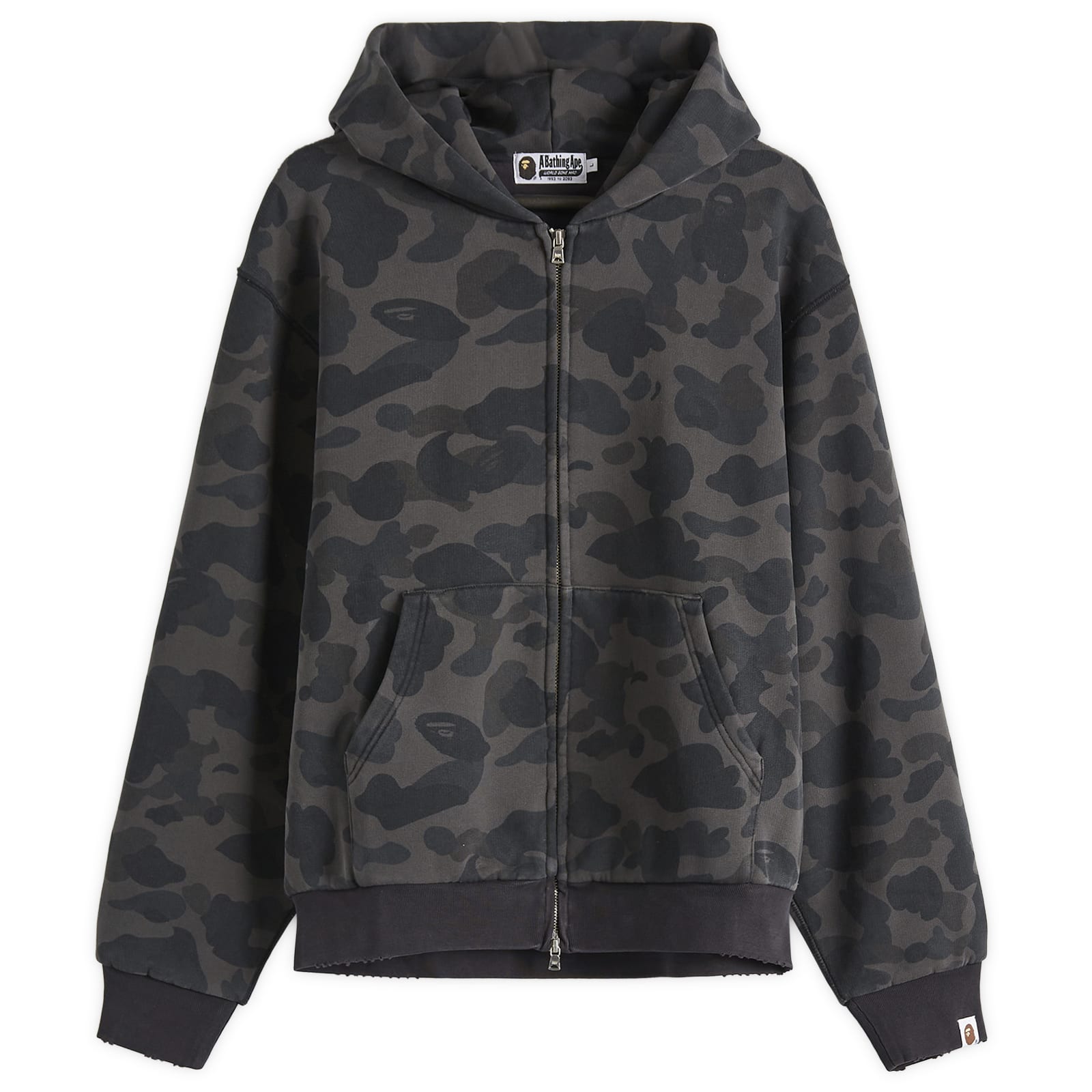 A Bathing Ape 1St Camo Heavy Wash Cropped Fit Zip Hoodie