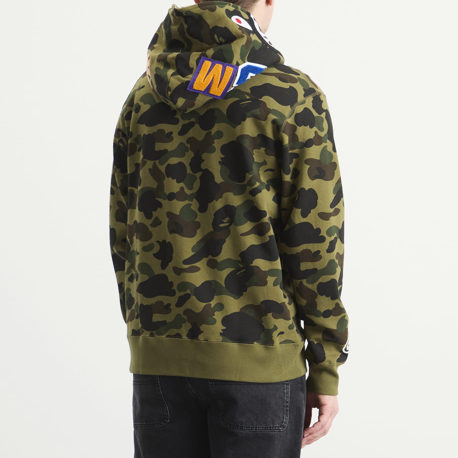 A Bathing Ape Men's 1st Camo Shark Zip Hoodie Green