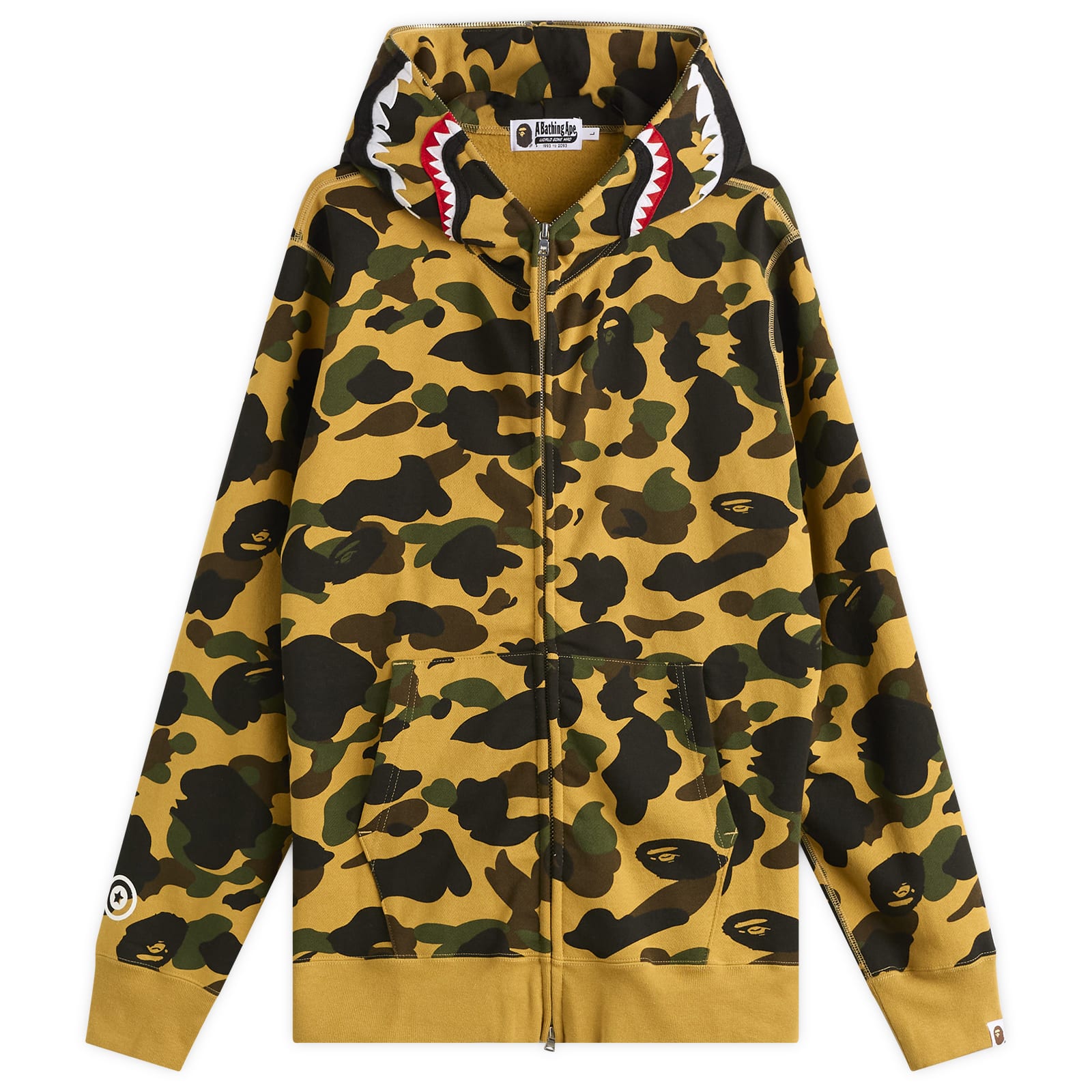 A Bathing Ape Men’s 1st Camo Shark Zip Hoodie Yellow