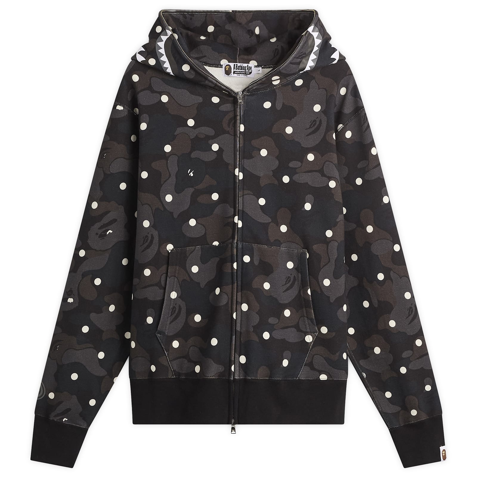 A Bathing Ape Men’s ABC Dot Shark Zip Hoodie Black
