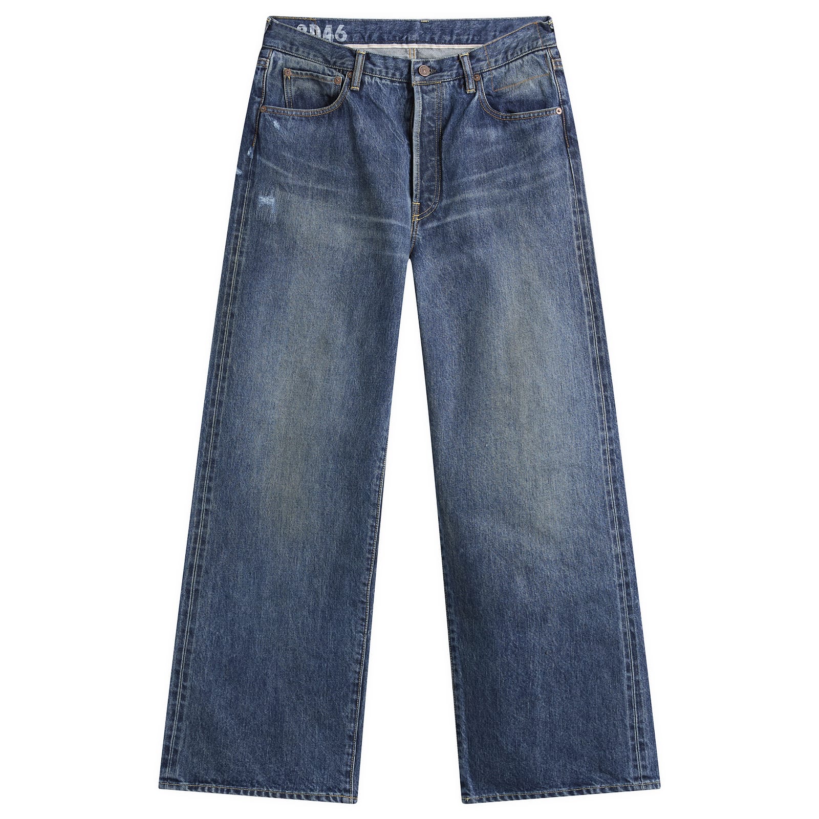 Visvim Men's Social Sculpture 01 14 oz Wide Leg Damaged 42 Jeans