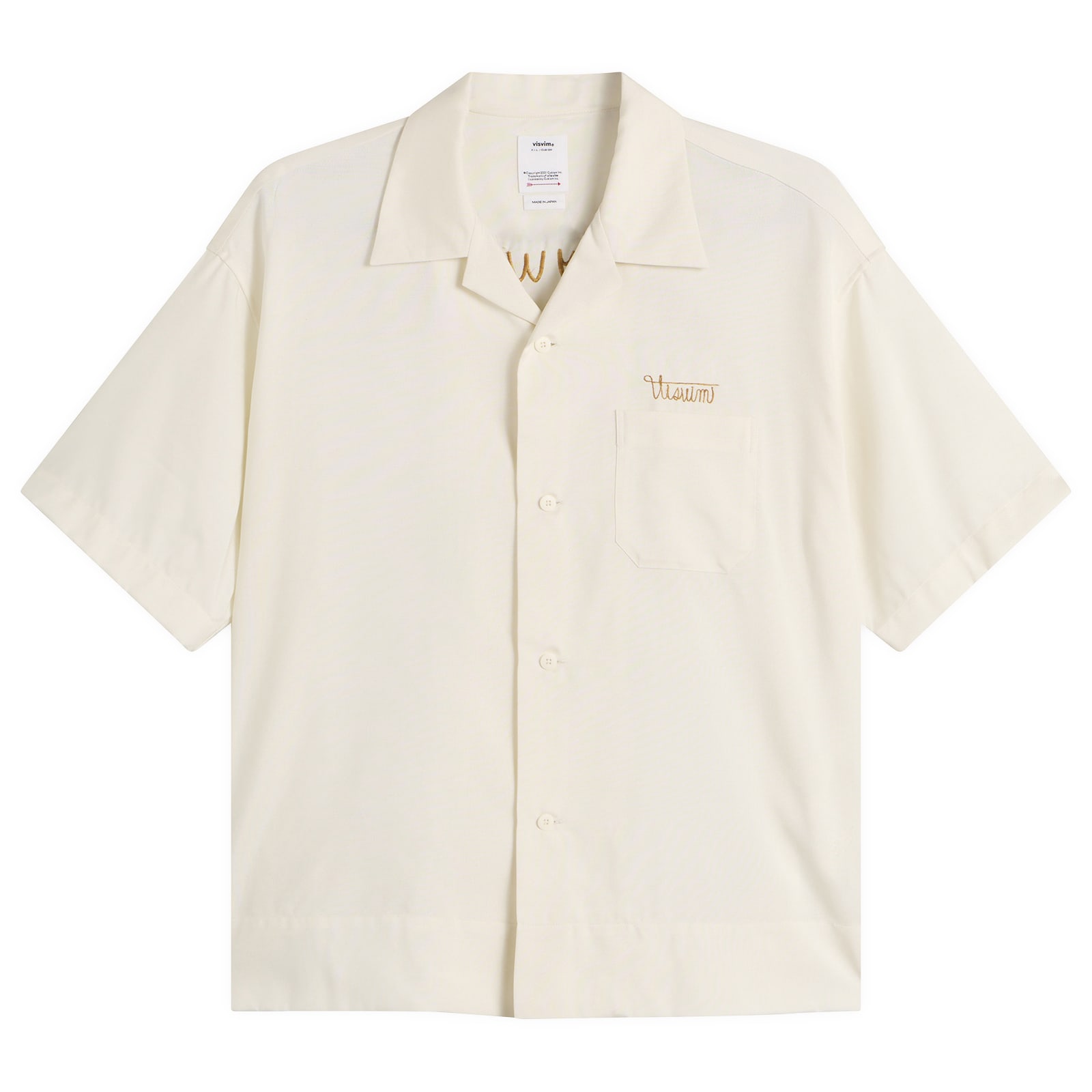 Visvim Men’s Copa Silk Short Sleeve Shirt Ivory