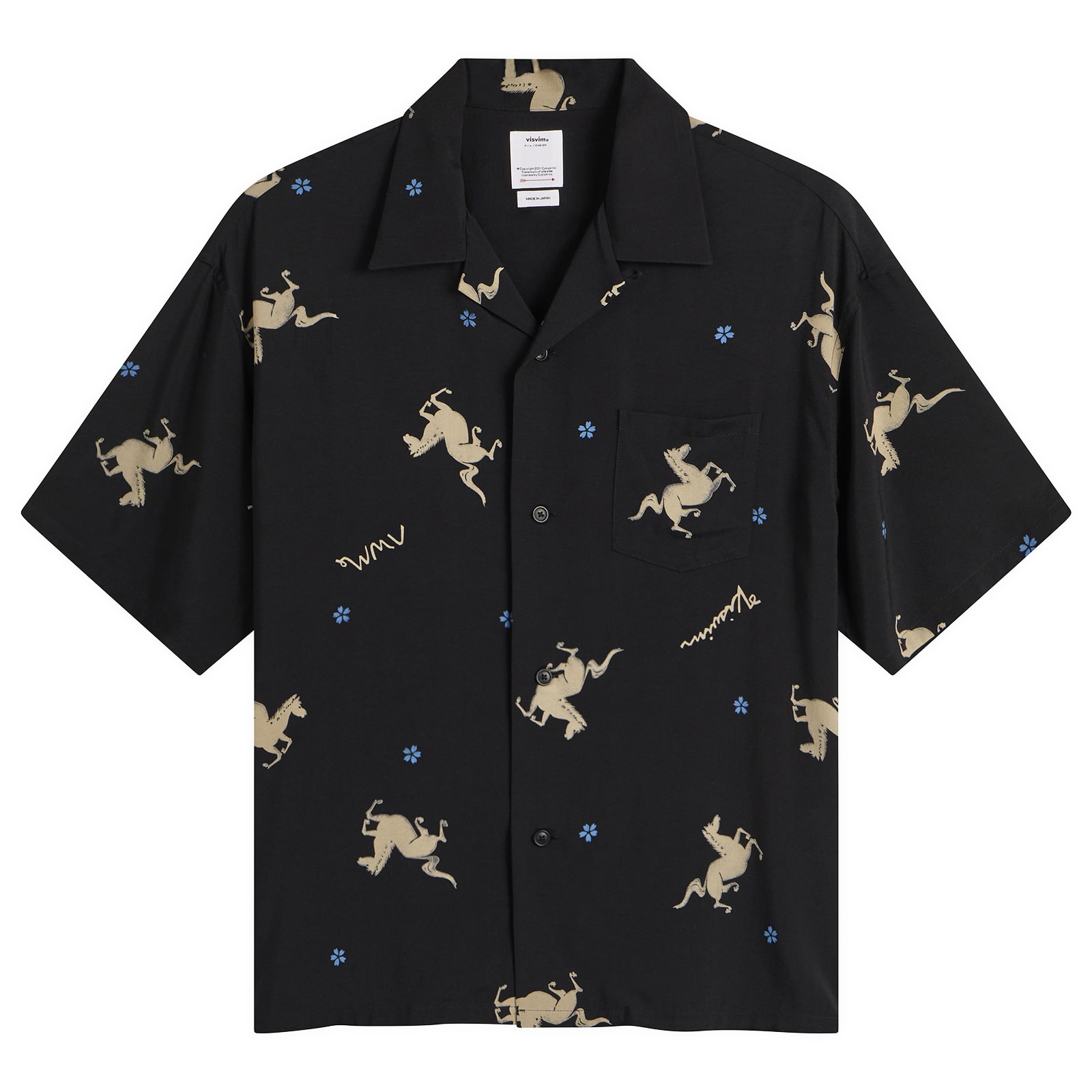 Visvim Men’s Crosby Short Sleeve Shirt Black