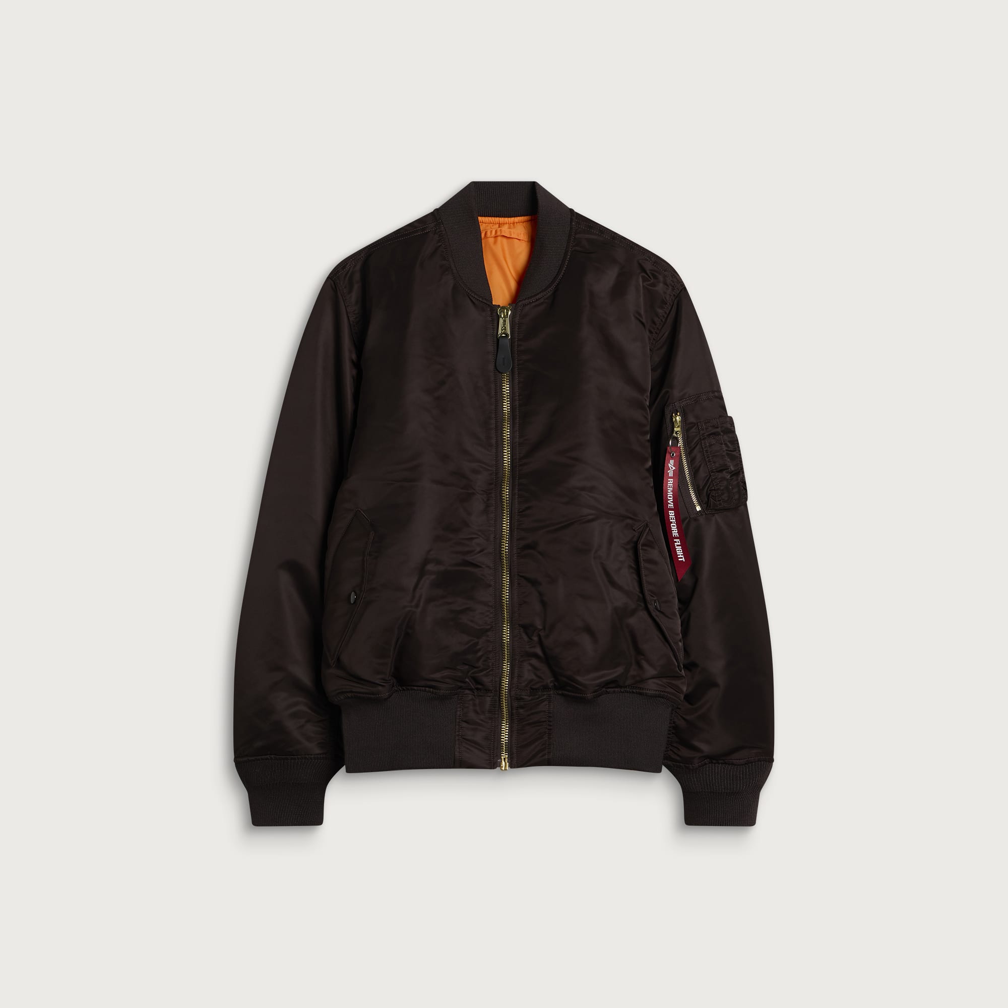 Alpha Industries Men's MA-1 Heritage Bomber Jacket in Hunter Brown, Size X-Large
