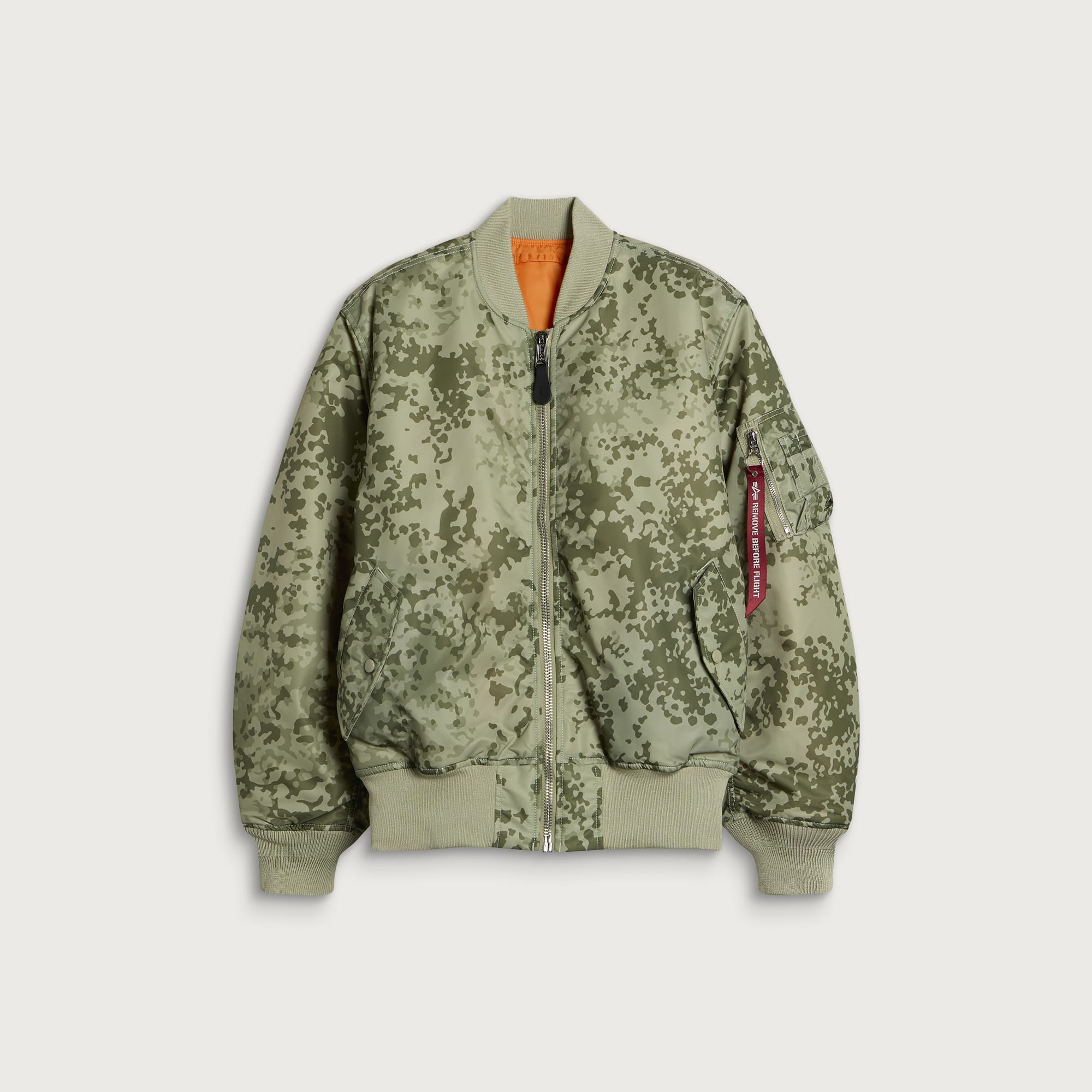 Alpha Industries Men's MA-1 Camo Heritage Bomber Jacket in M48 Forest Camo, Size X-Large